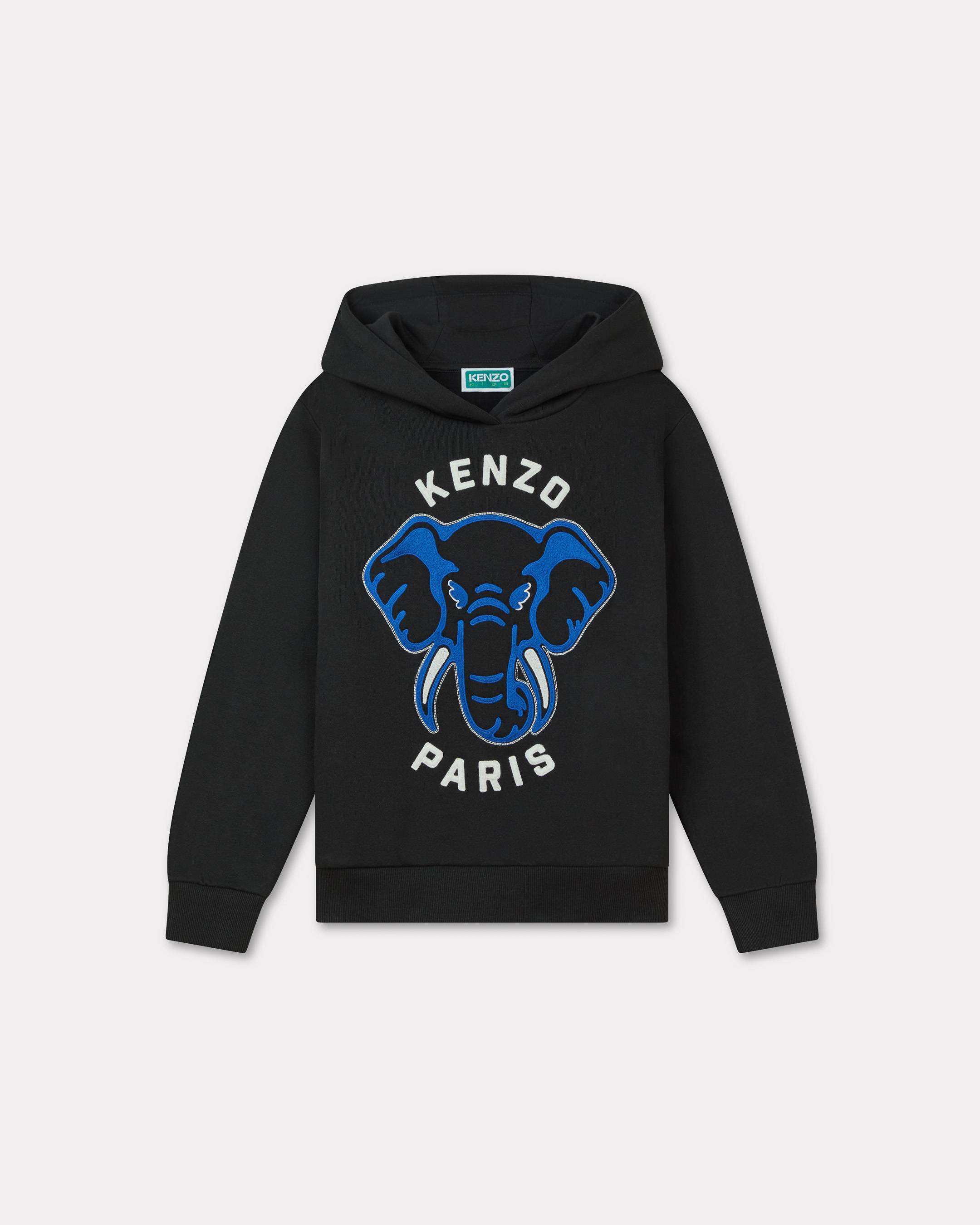KENZO Kids Embroidered Hoodie , Kids, Black, Size 4Yrs, Cotton