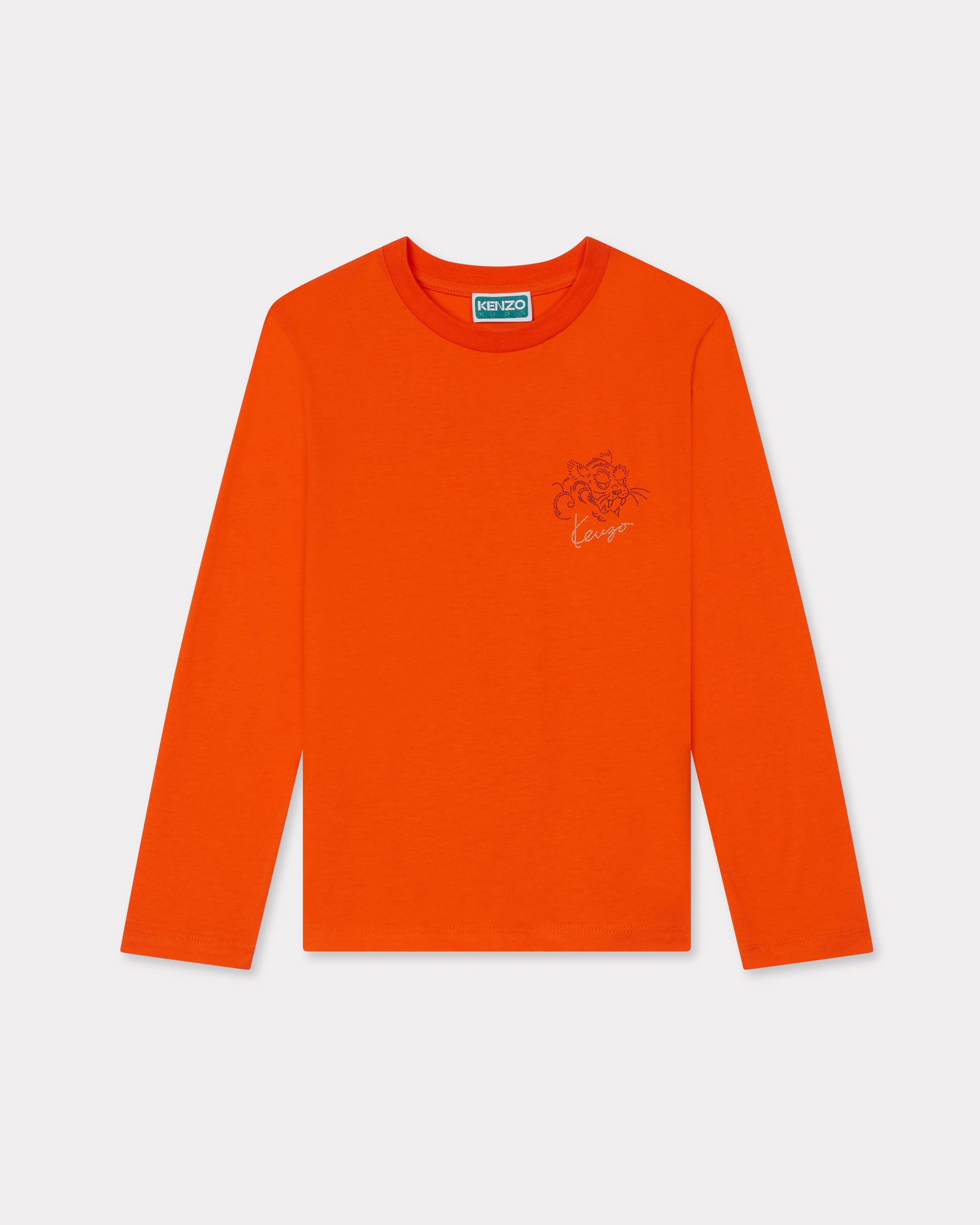 KENZO Kids ' Galaxy' Long-sleeved T-shirt , Kids, Orange, Size 10Yrs, Cotton