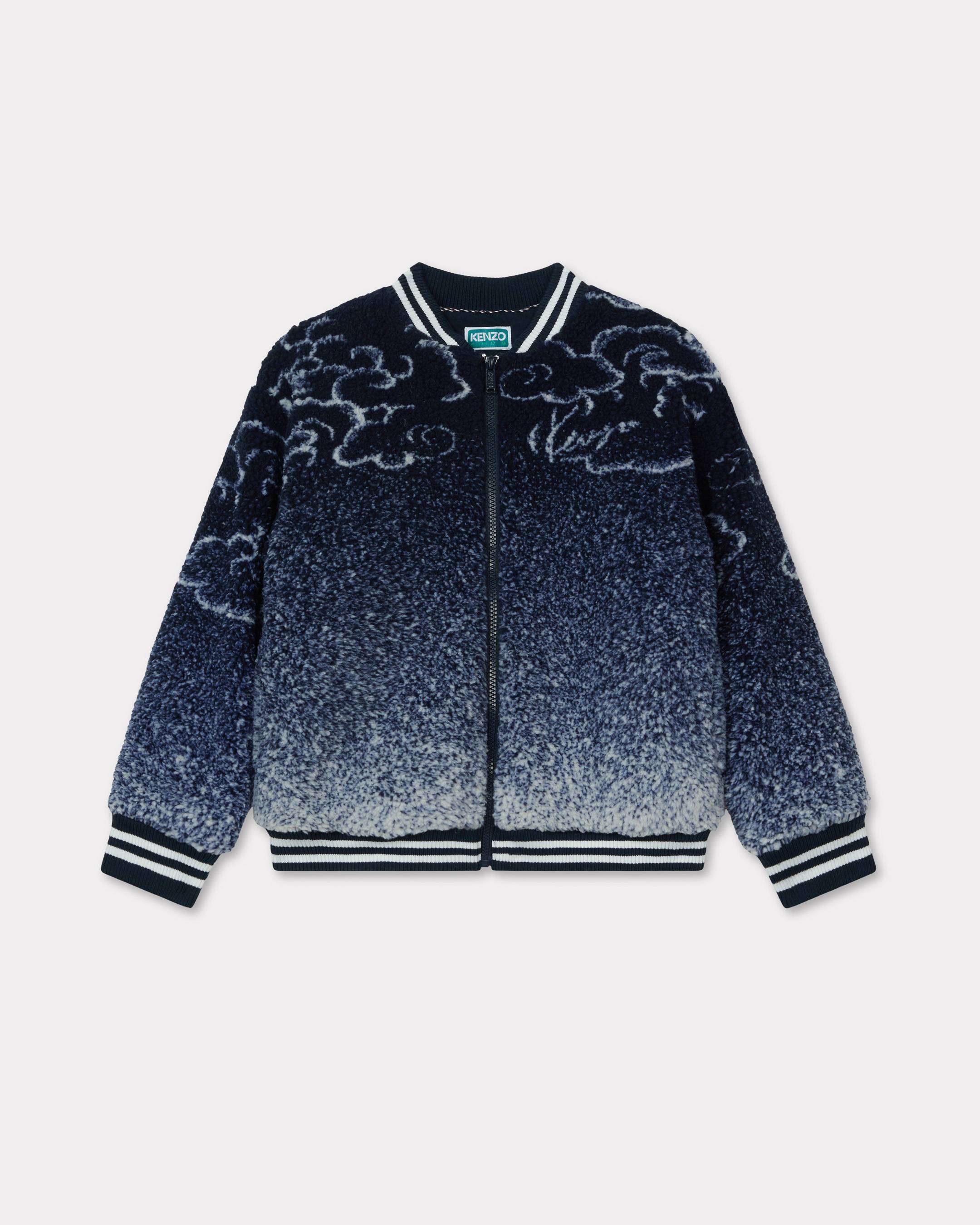 KENZO Kids 'Kenzo Galaxy' Jacket In Fluffy Fleece Navy Blue Unisex - Size 4Yrs