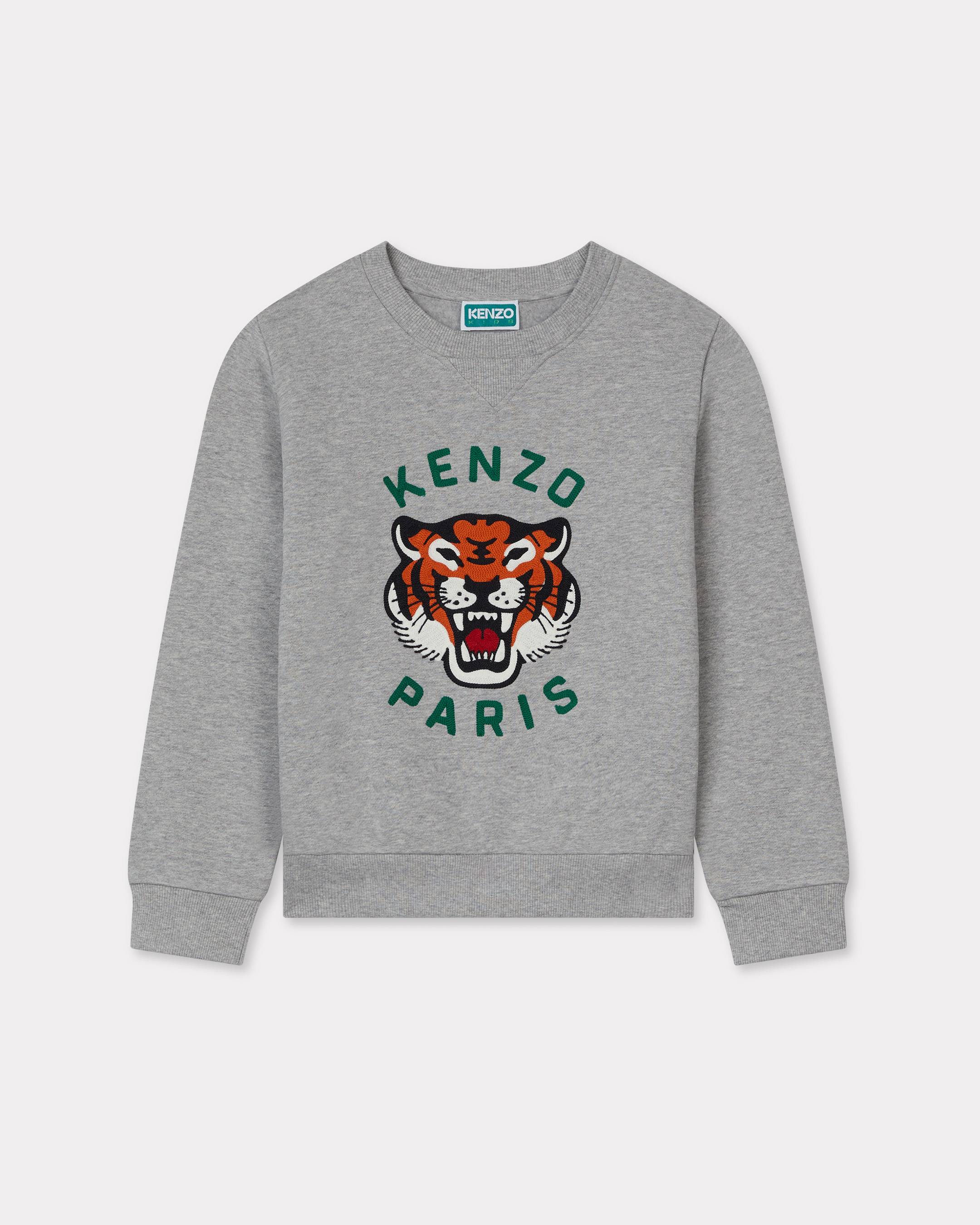 KENZO Kids Embroidered Sweatshirt , Kids, Misty Gray, Size 8Yrs, Cotton