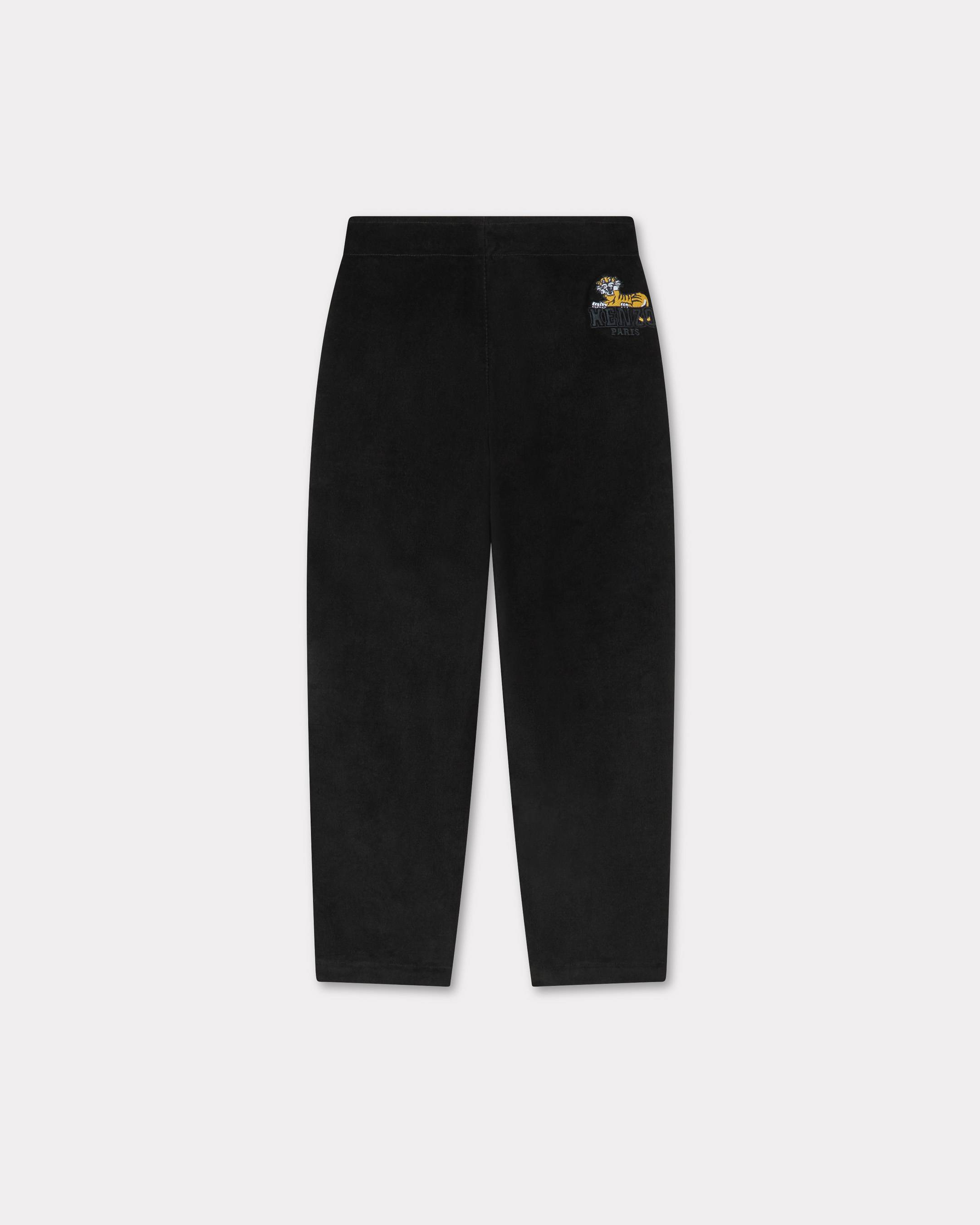 'Festive' embroidered velvet trousers