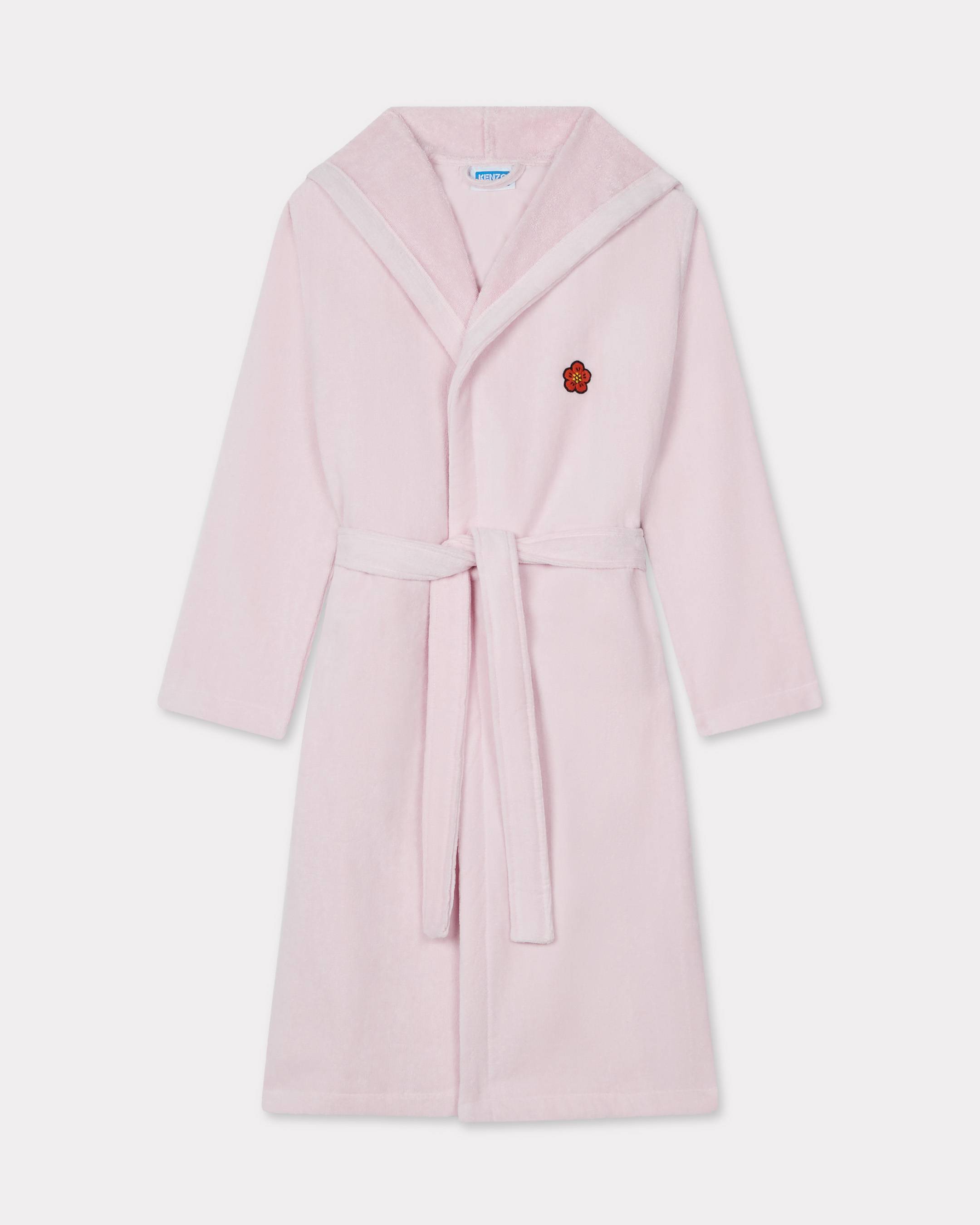 KENZO Peignoir à Capuche Brodé 'KENZO Boke' En Velours, , Rose Clair, M