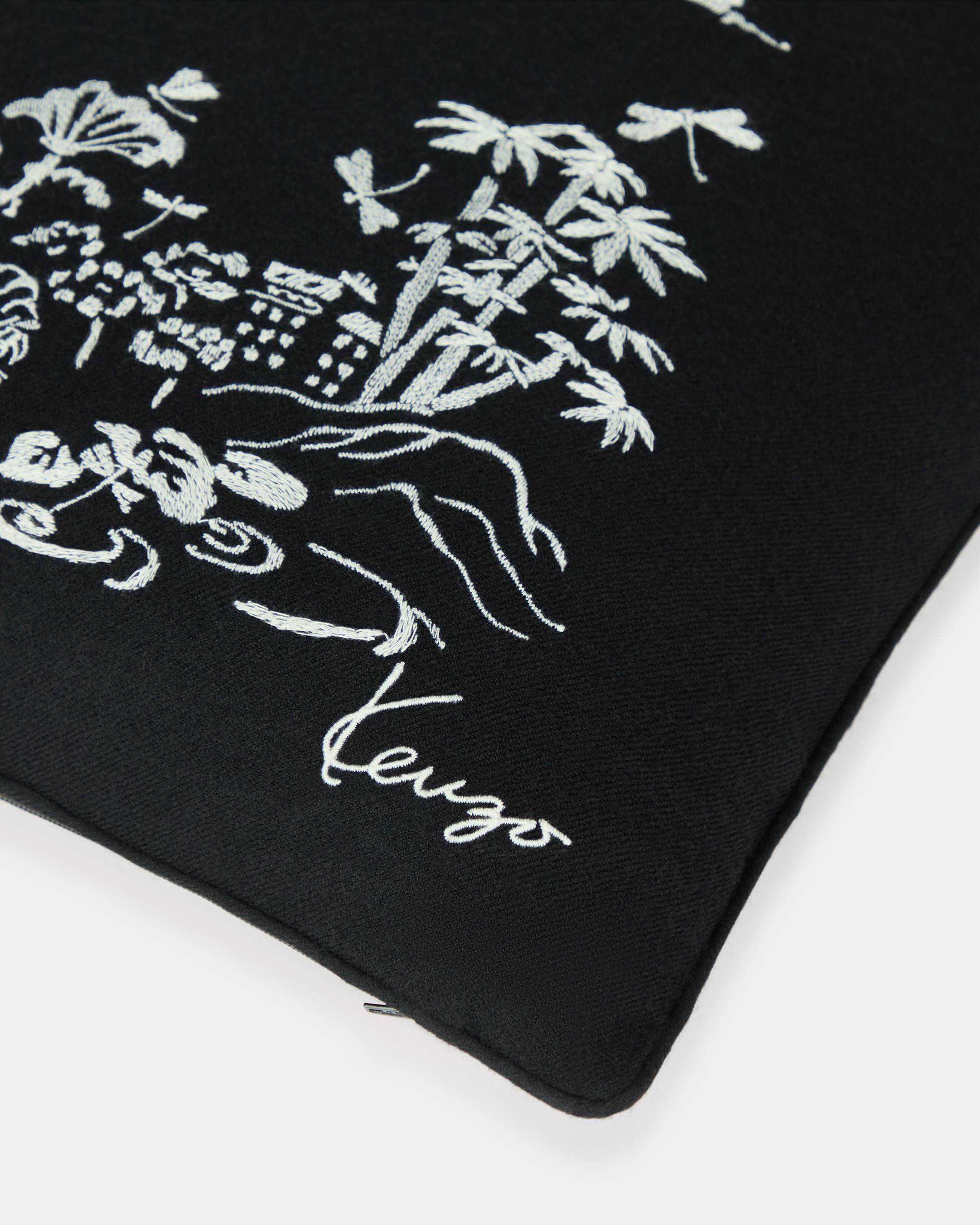 'KENZO Estampe' embroidered cushion cover in wool