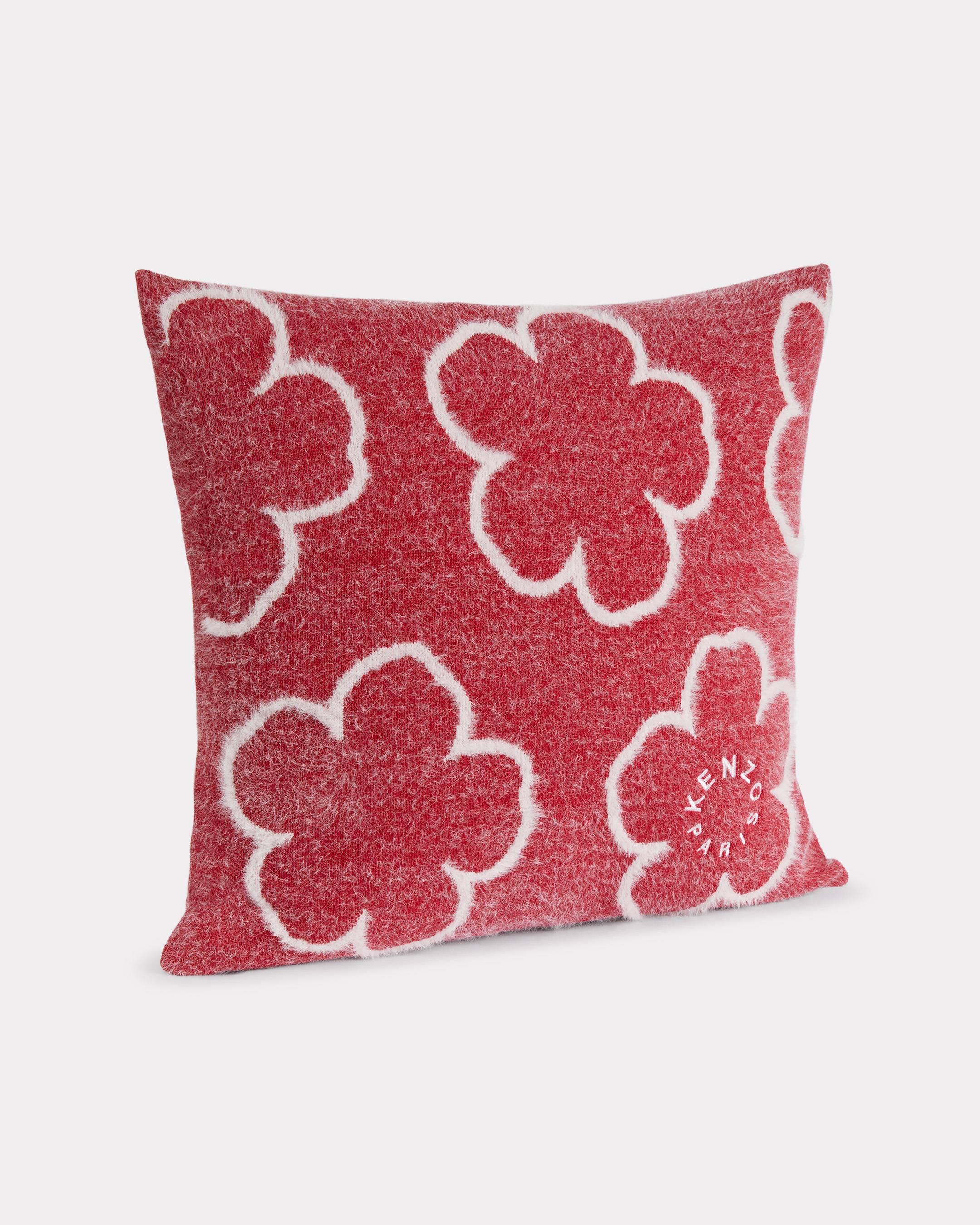 KENZO Housse De Coussin Brodé 'KENZO Pop' En Maille, Homme, Rouge Cerise,