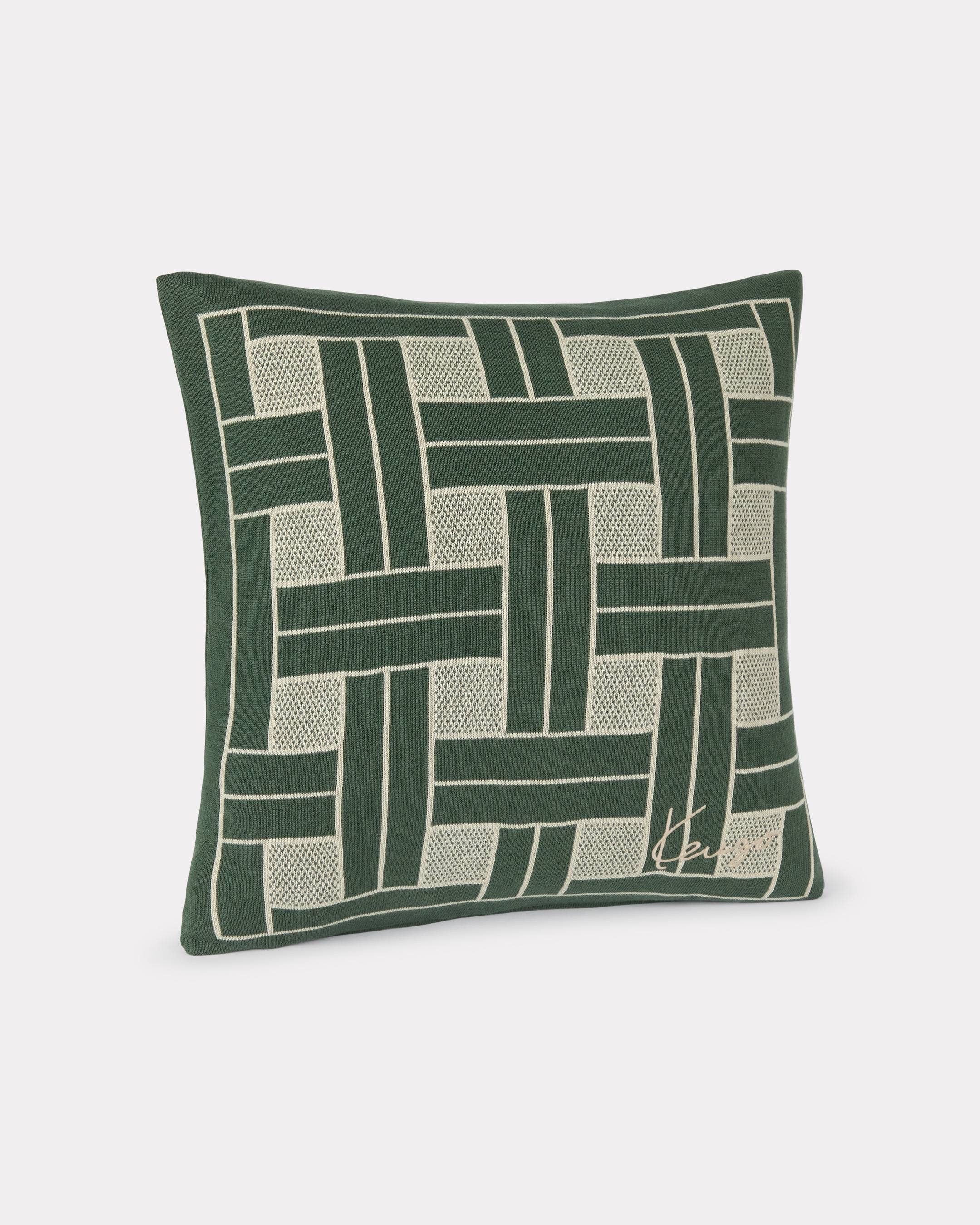 'KENZO Weave' embroidered knit cushion cover