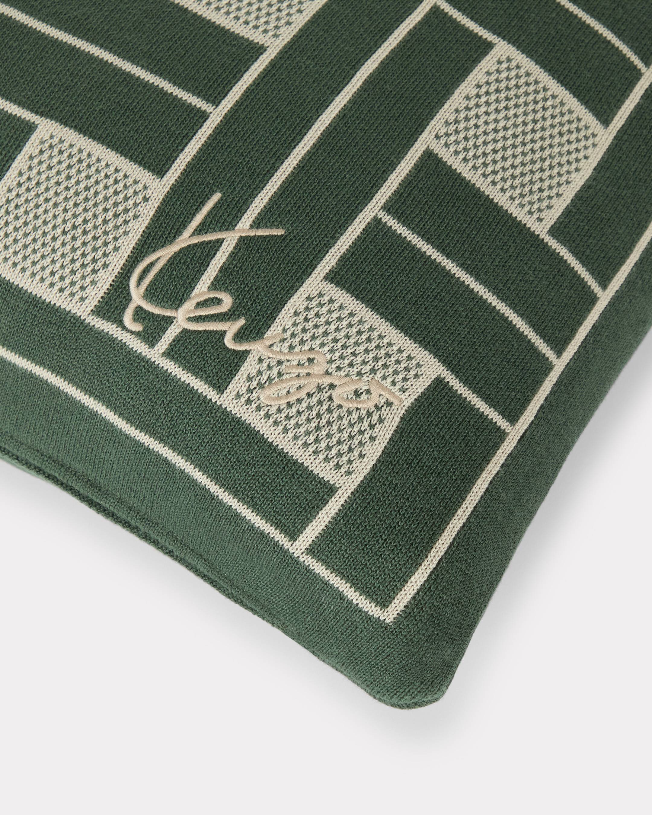 'KENZO Weave' embroidered knit cushion cover