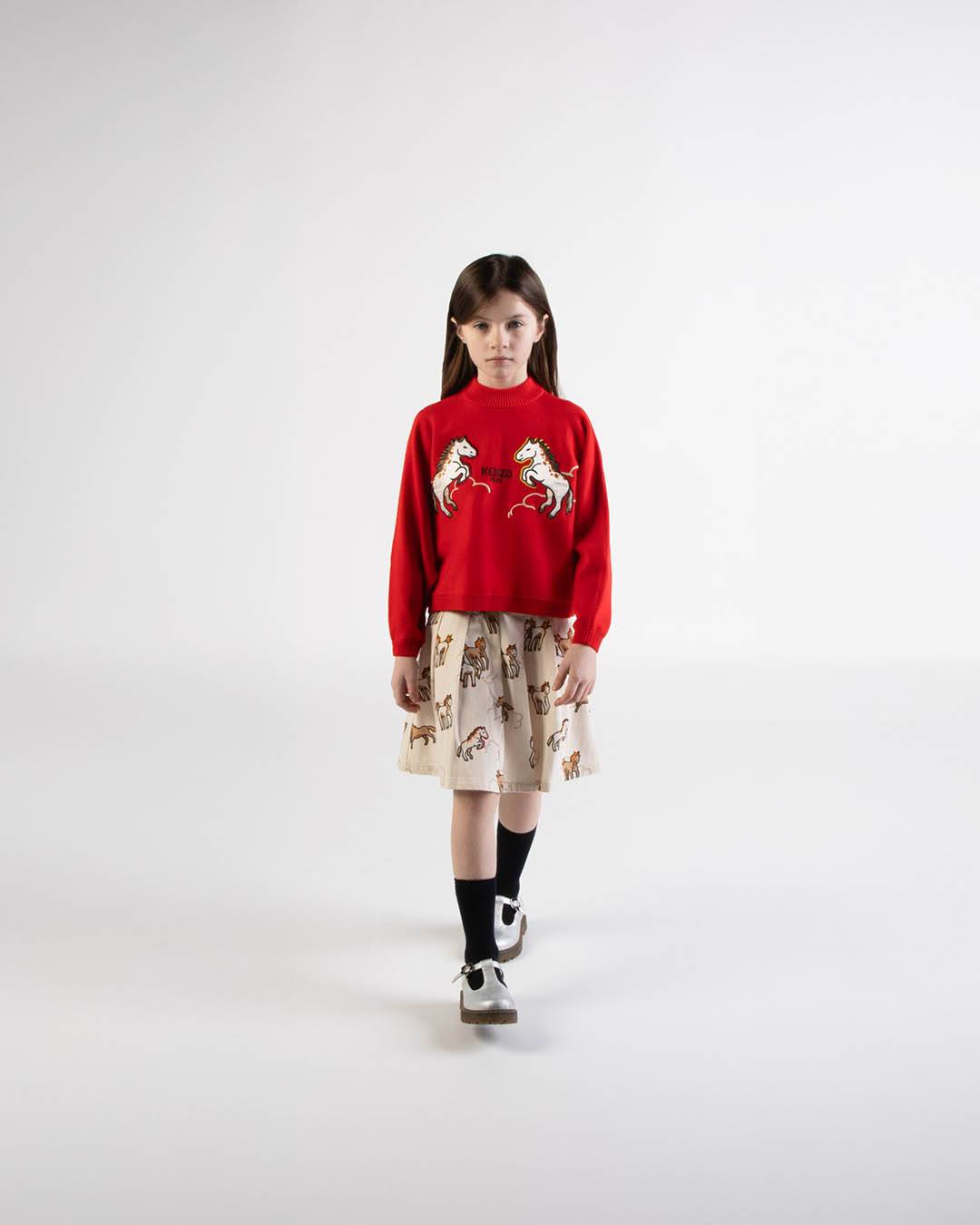 'Lunar New Year' pleated skirt