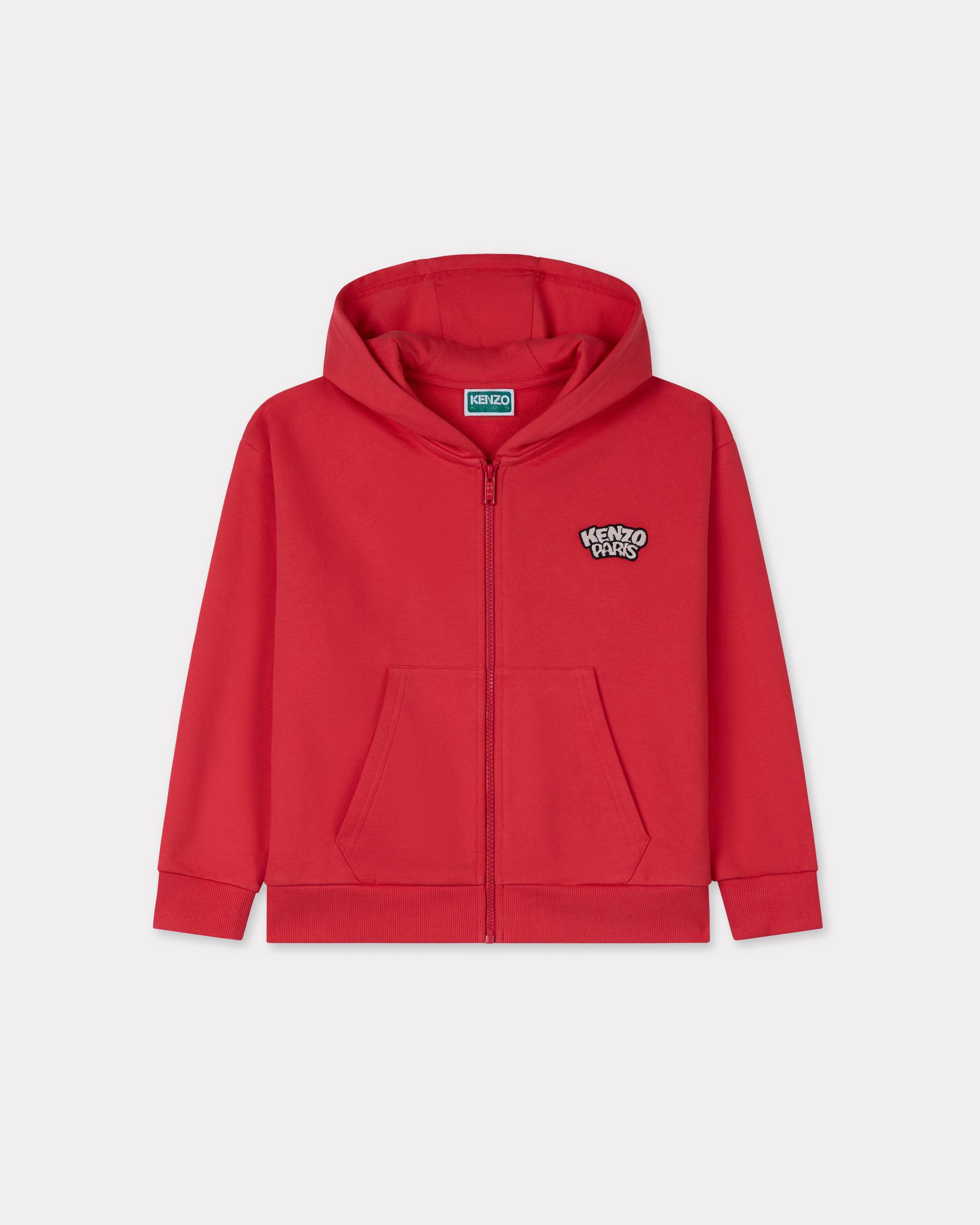 'Happy Sweet' embroidered jogging cardigan in french terry