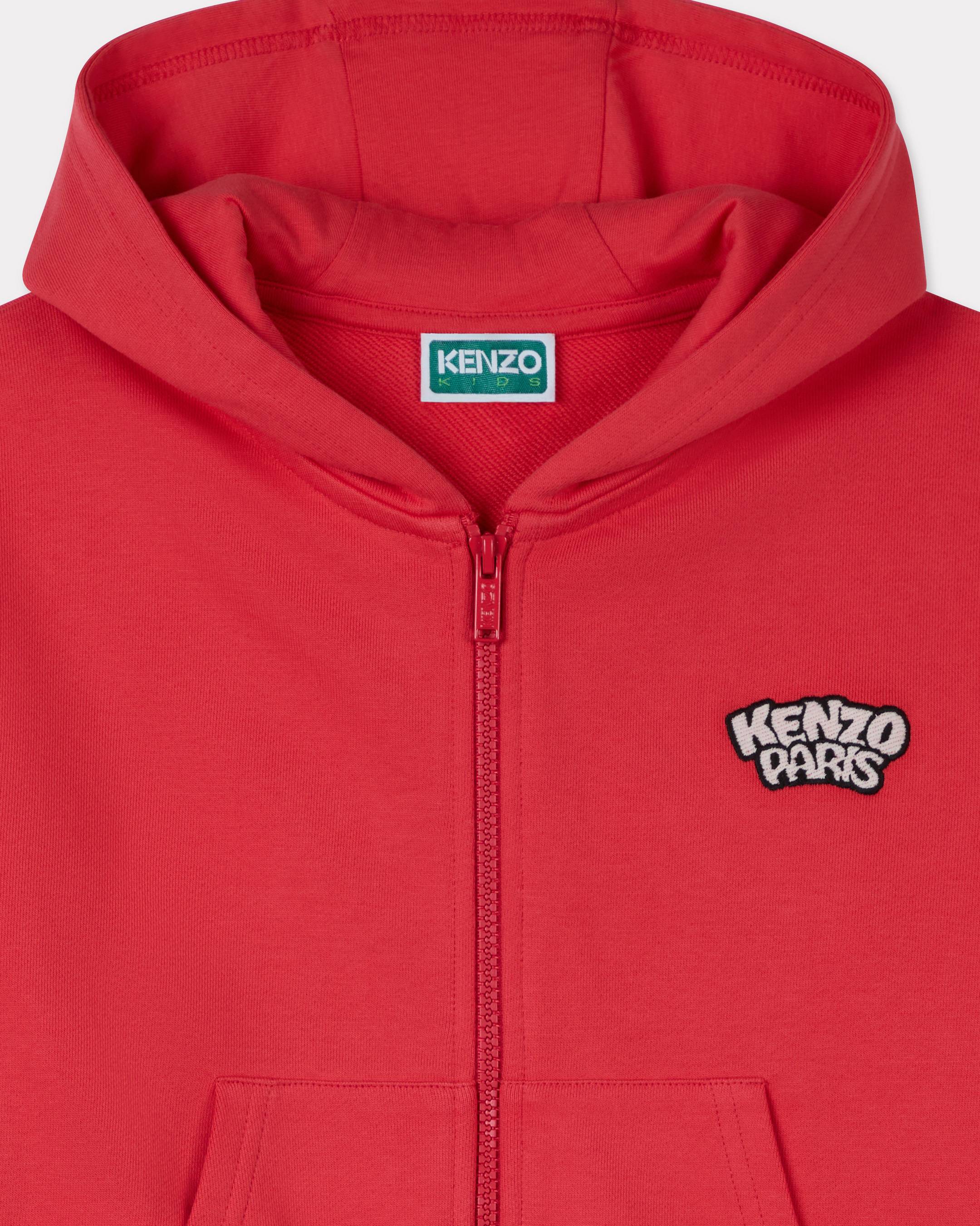 'Happy Sweet' embroidered jogging cardigan in french terry