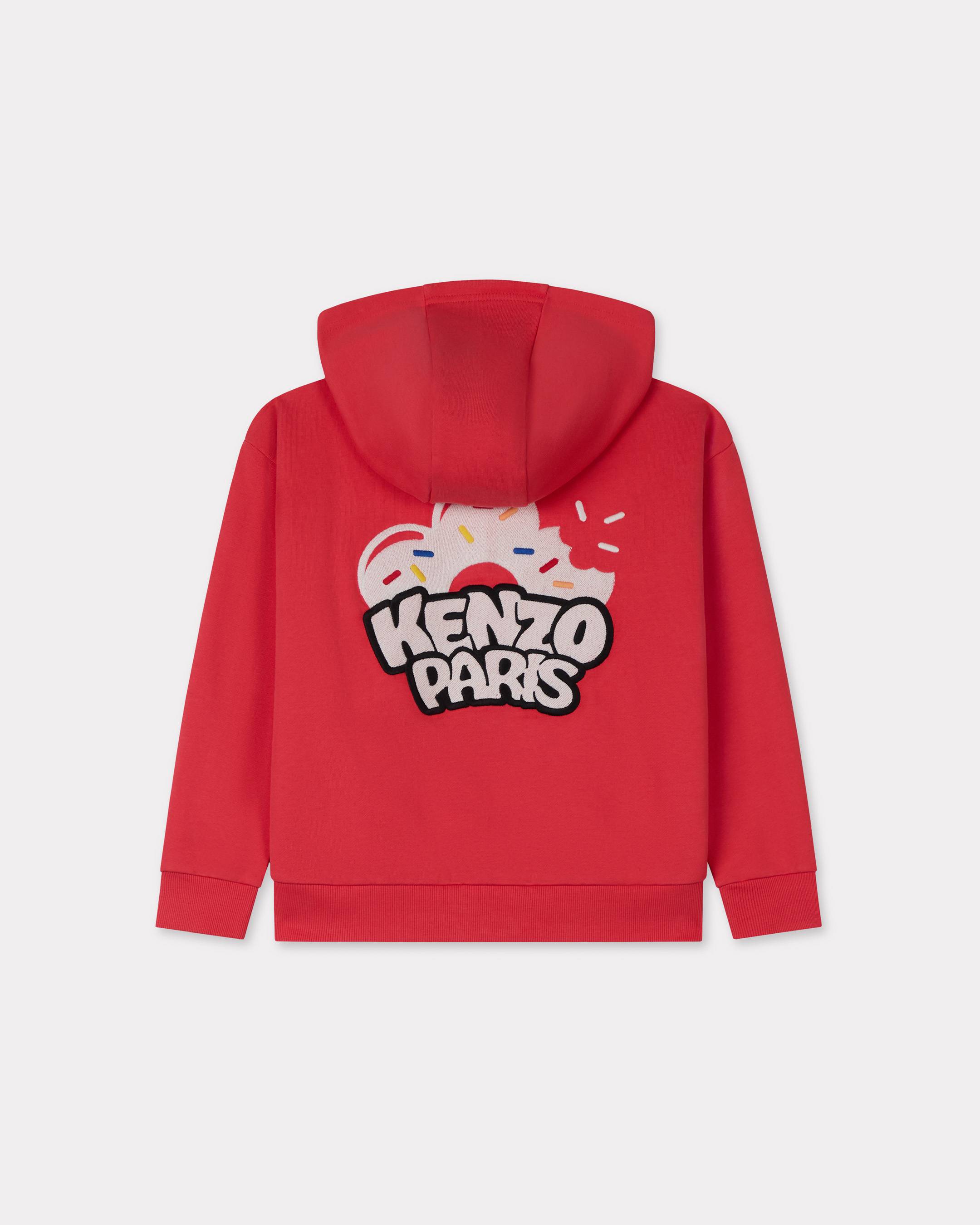 'Happy Sweet' embroidered jogging cardigan in french terry