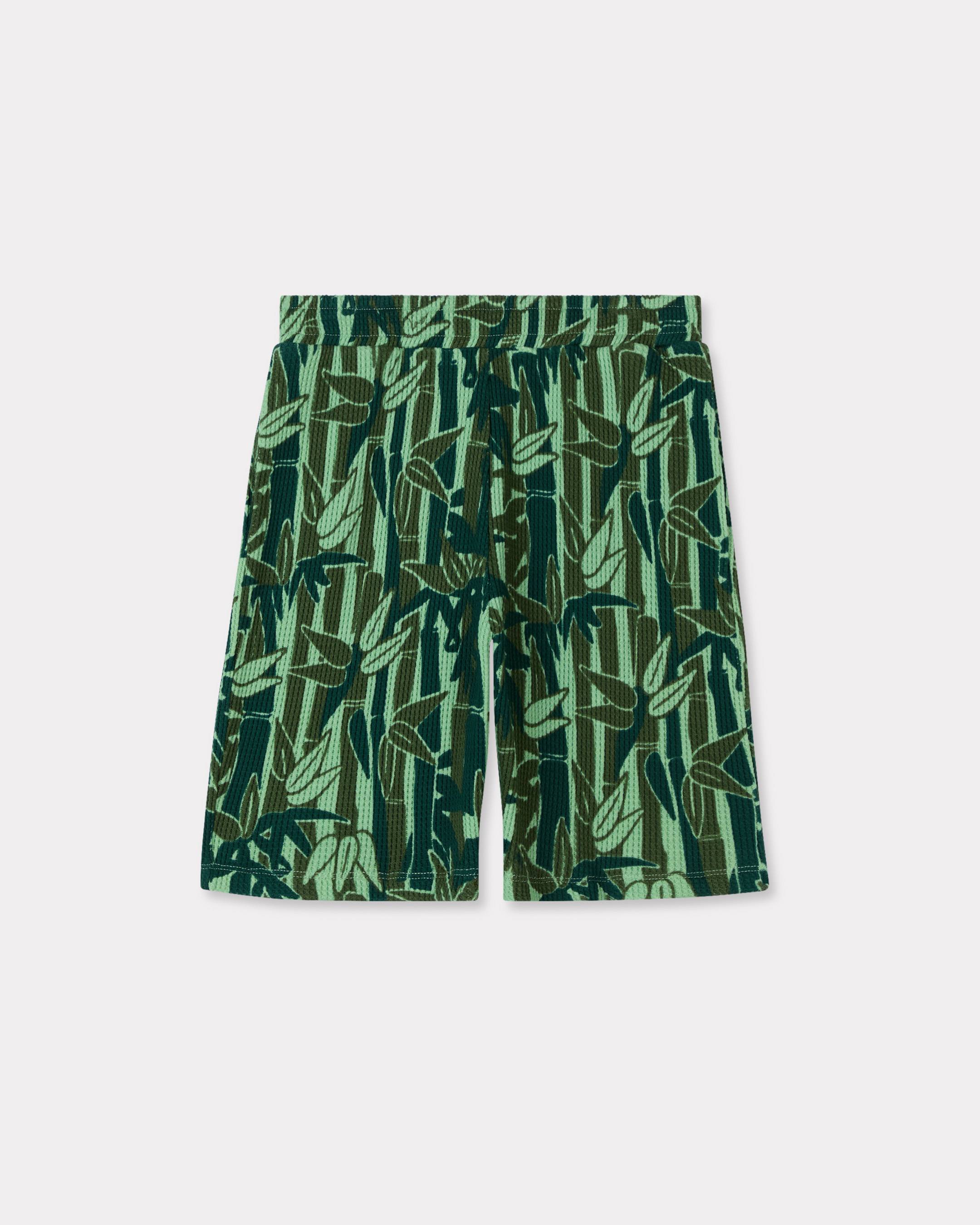 'Eden Jungle' bermuda shorts in textured french terry