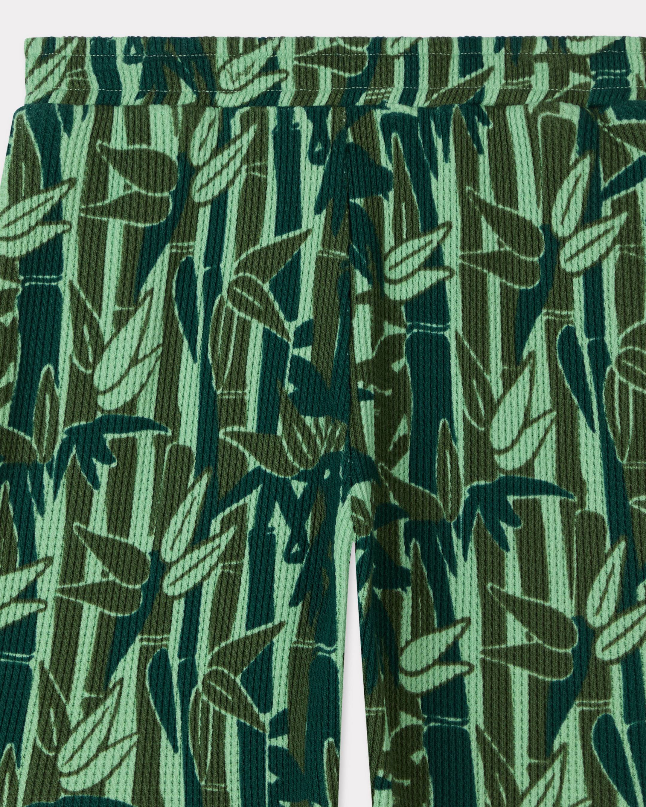 'Eden Jungle' bermuda shorts in textured french terry