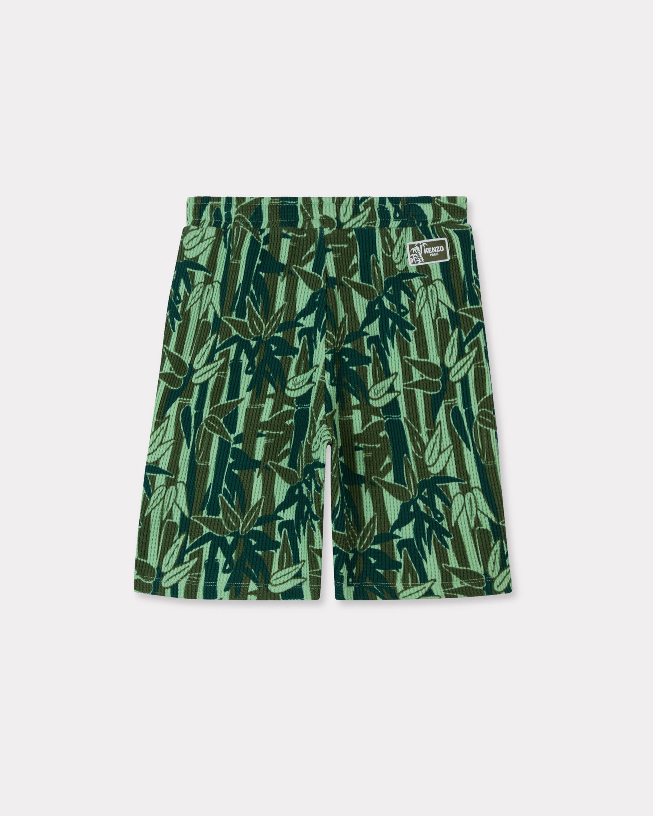 'Eden Jungle' bermuda shorts in textured french terry