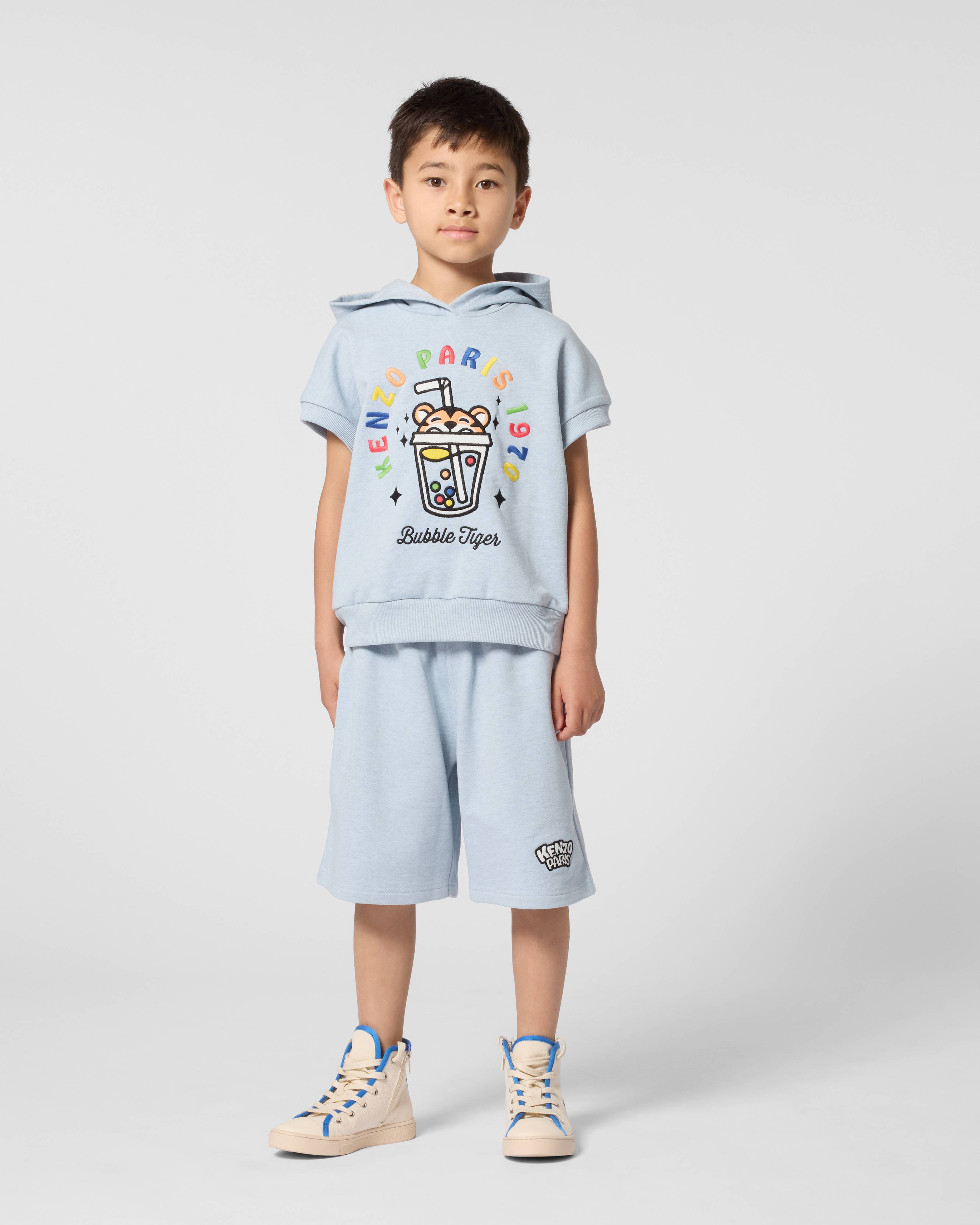 'Happy Sweet' embroidered bermuda shorts in french terry