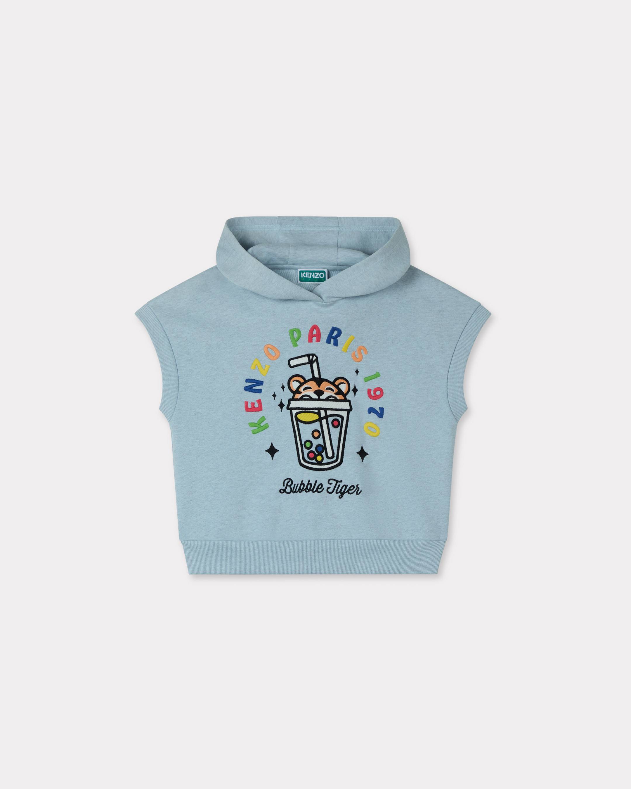 Sudadera con capucha y sin mangas de felpa de rizo 'Happy Sweet'