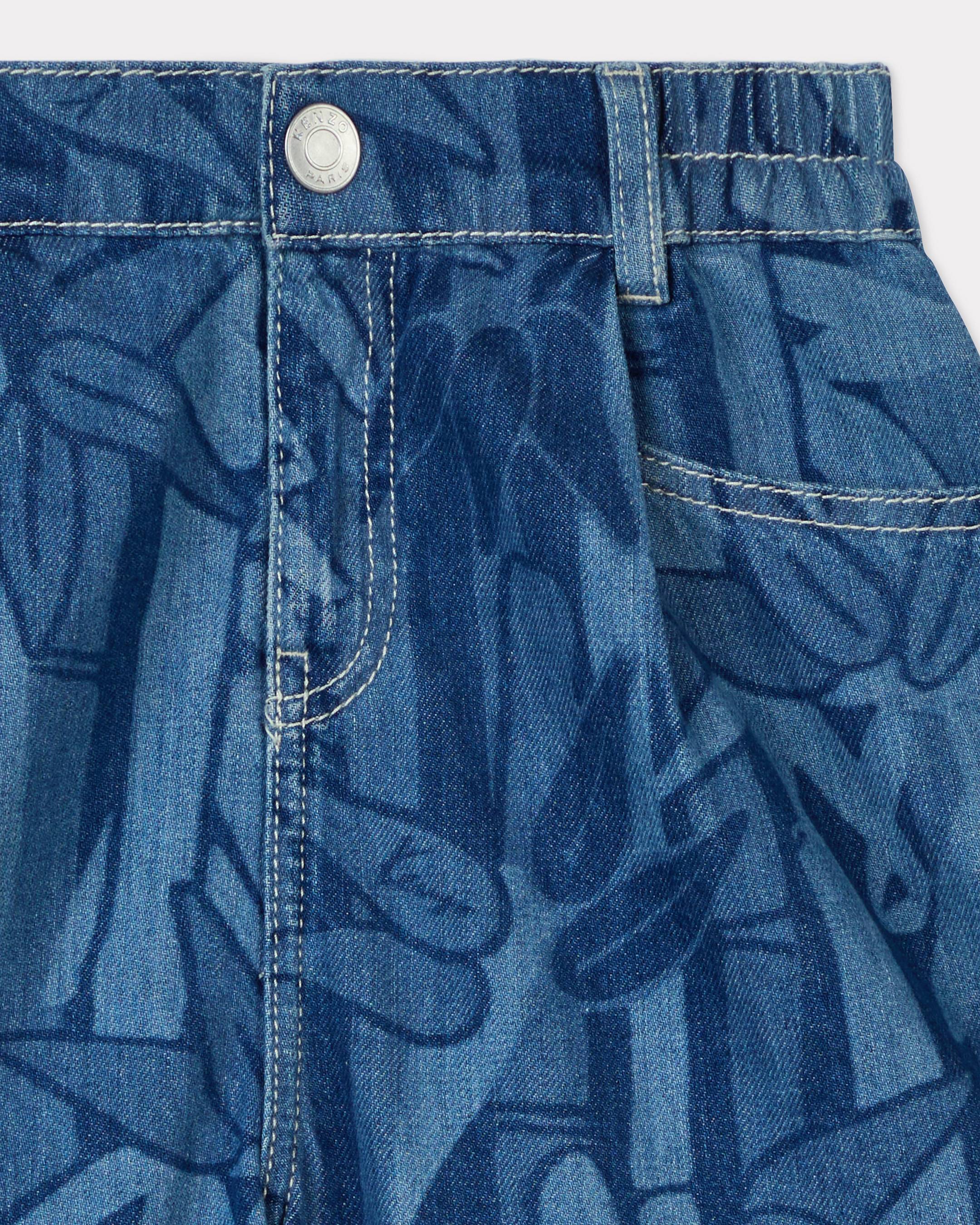 'Eden Jungle' shorts in denim