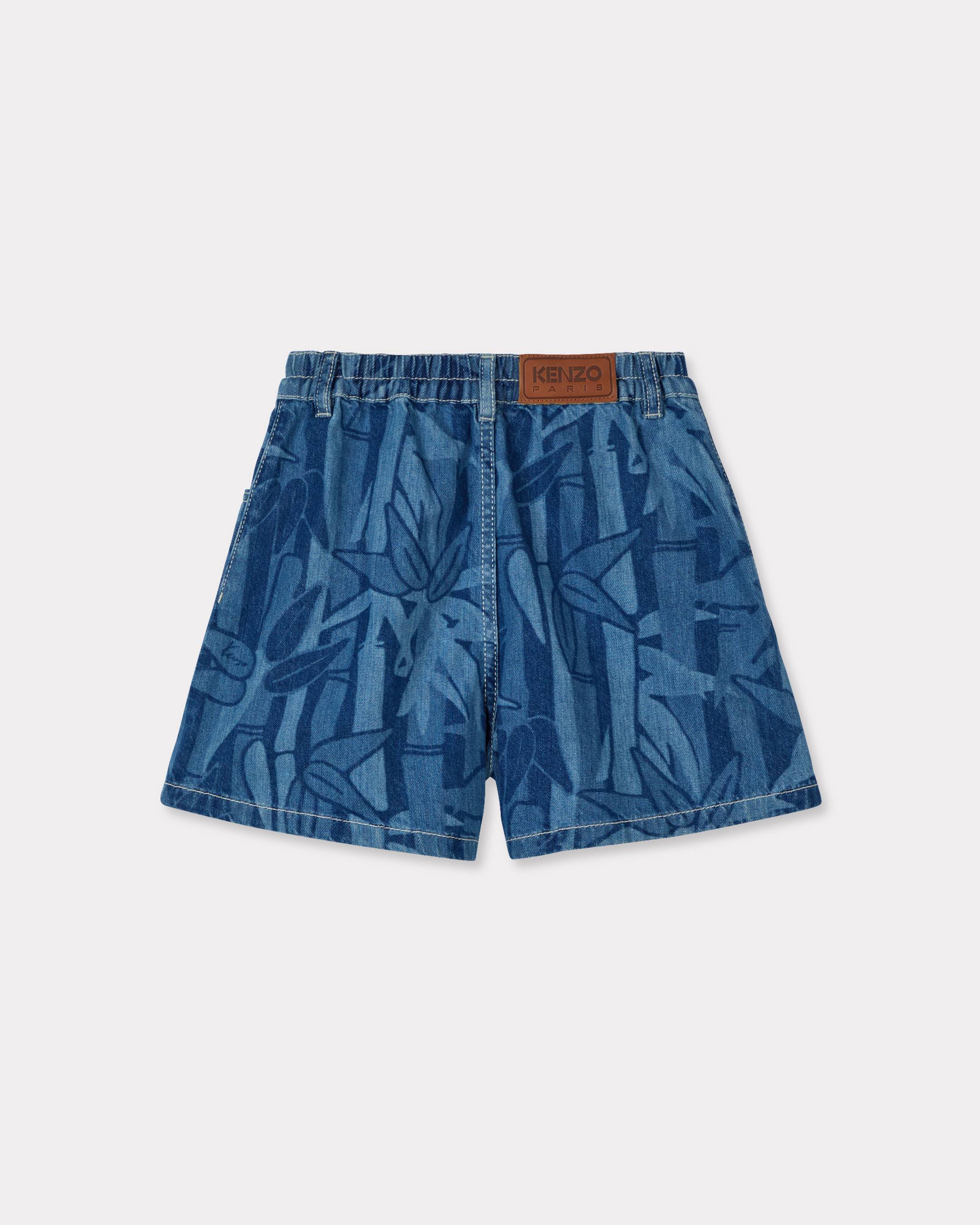 'Eden Jungle' shorts in denim