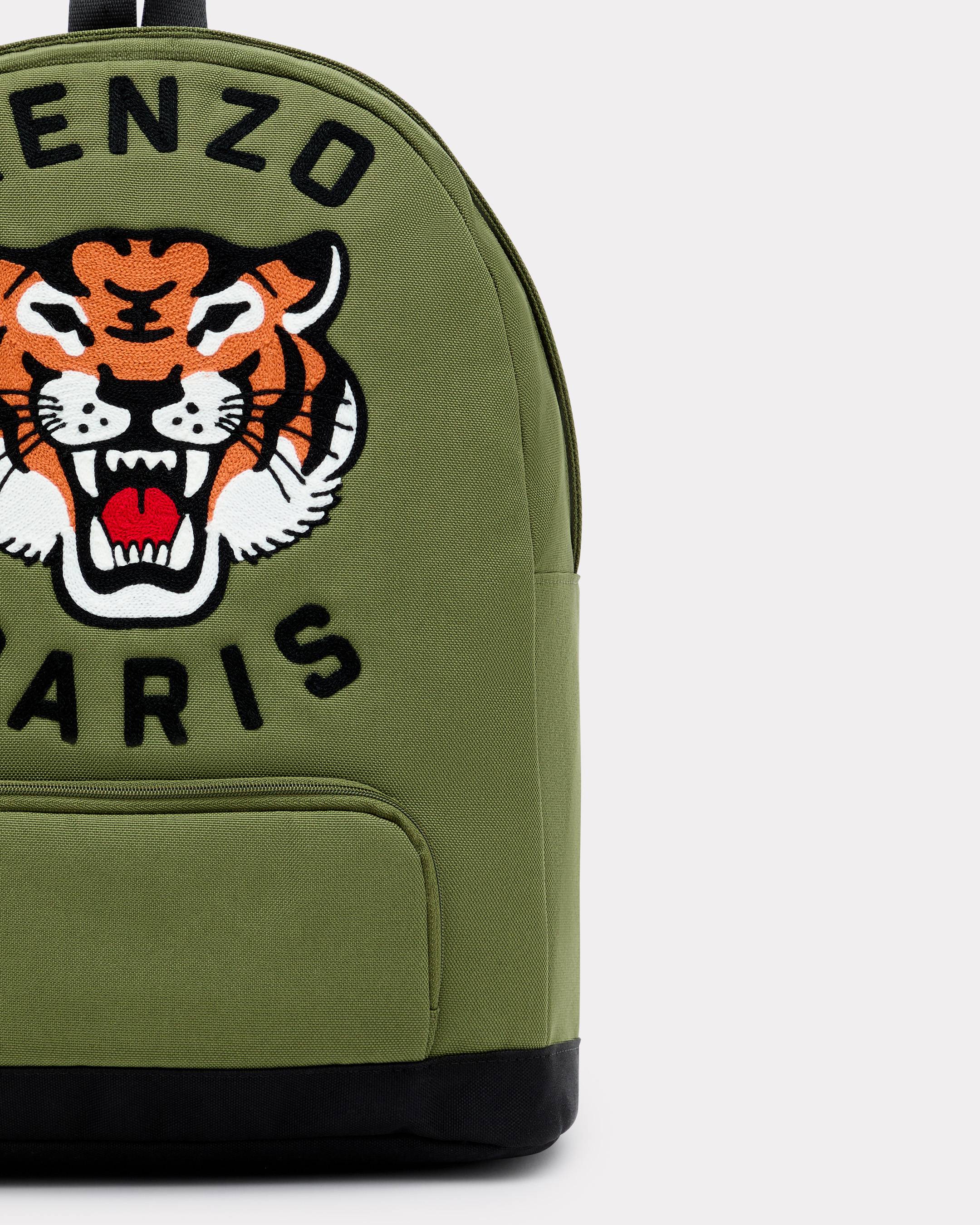 Embroidered backpack in canvas