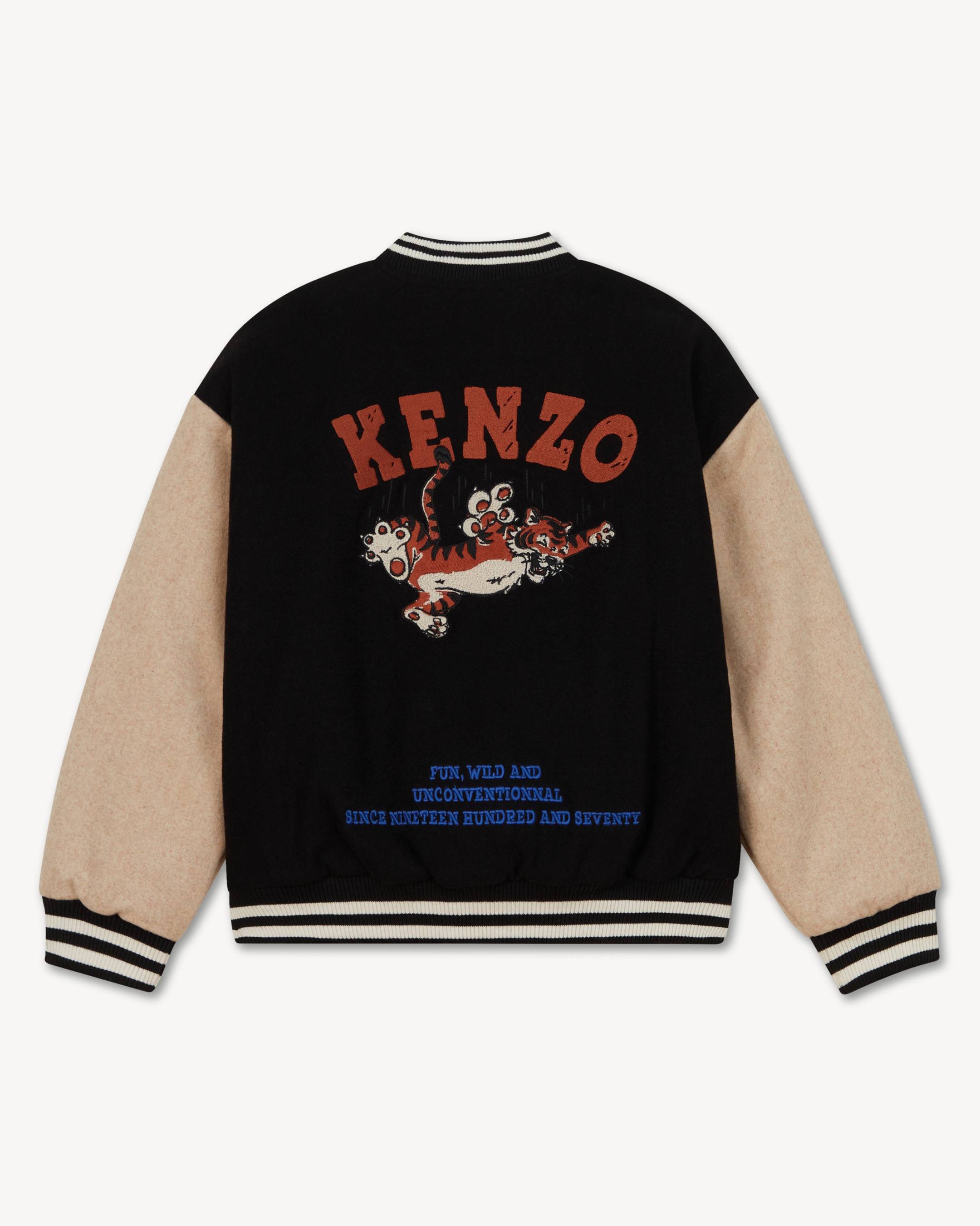Animal Fantasy' varsity jacket in mixed wool | KENZO Kids