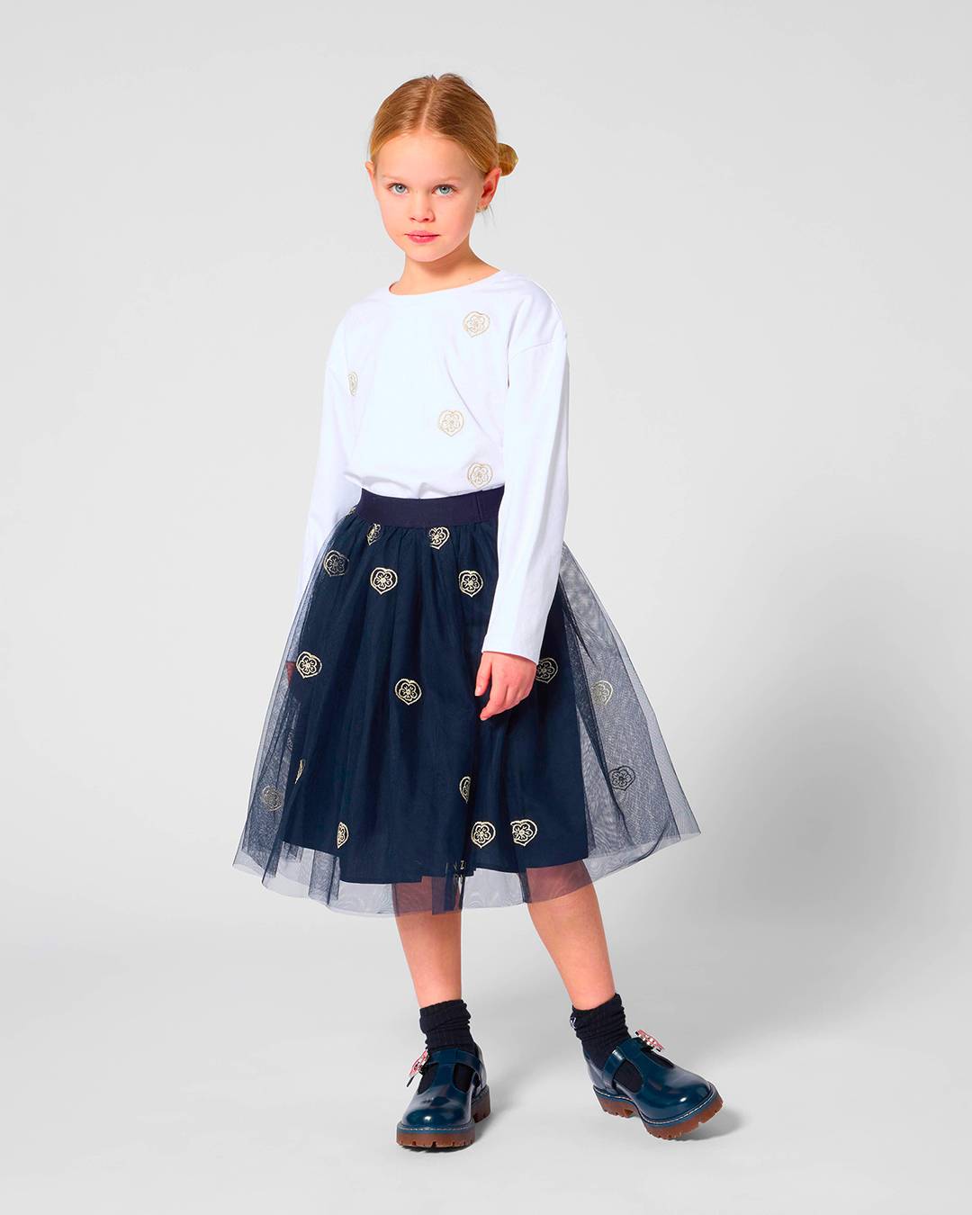 'Festive' mid-length skirt in tulle