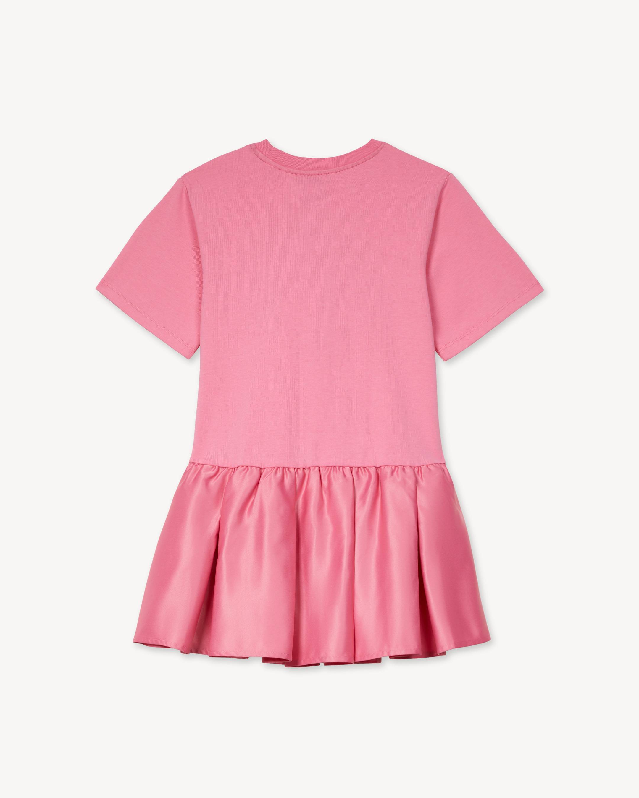 'Festive' short-sleeves dress in two fabrics