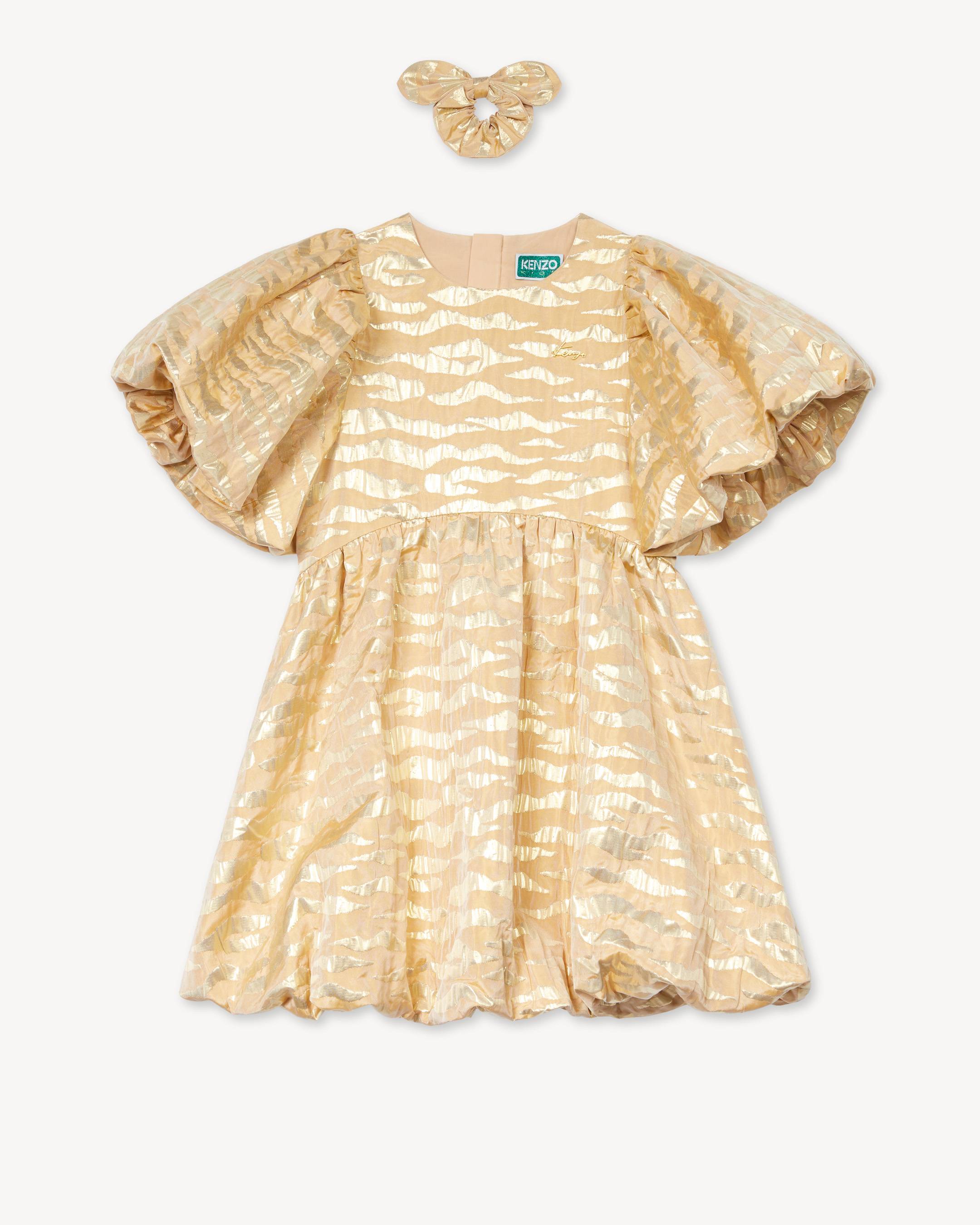 'Festive' jacquard dress and scrunchie set