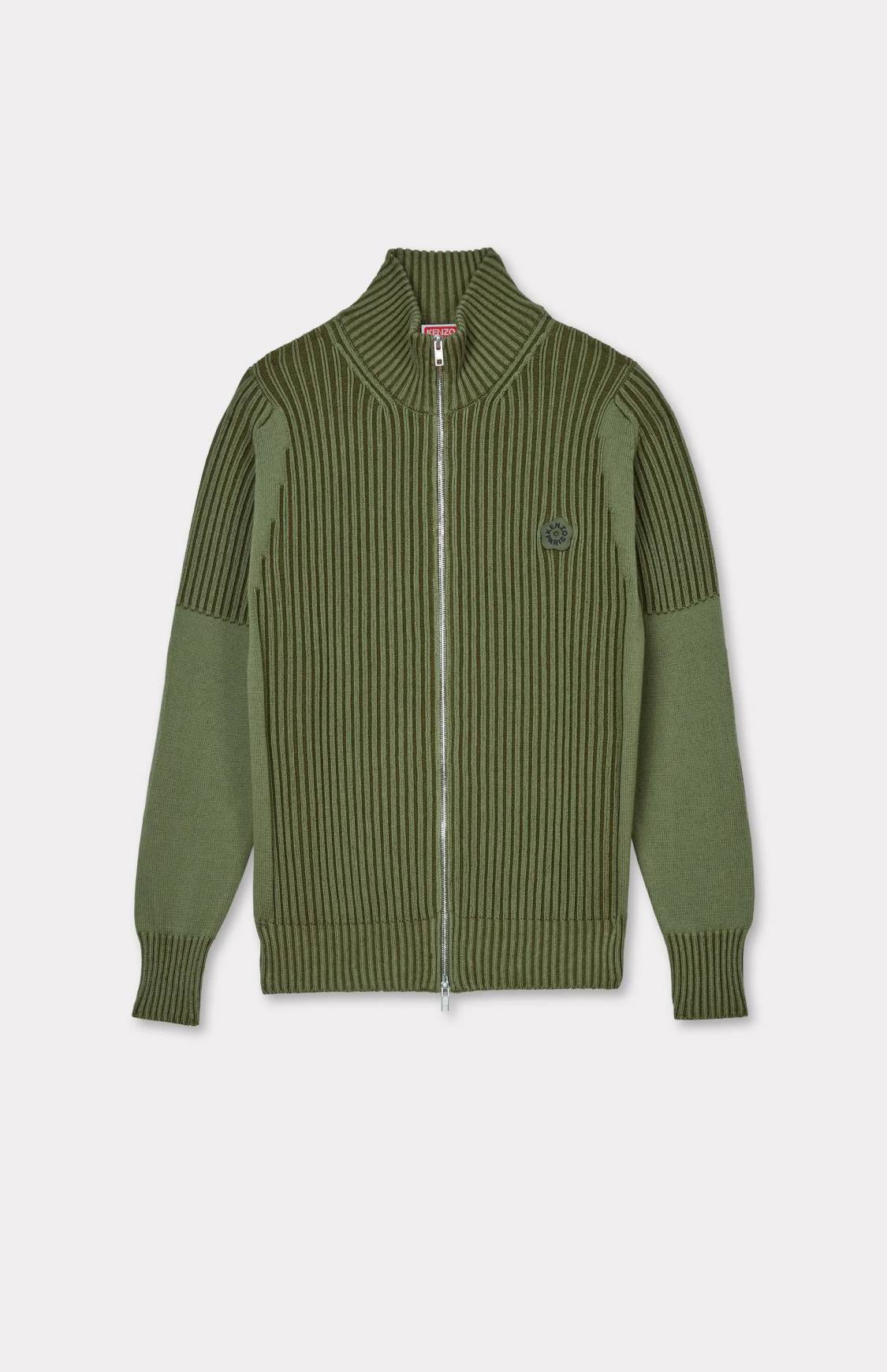 KENZO フランス製ハーフコート モスグリーン アルパカ モヘヤ S 