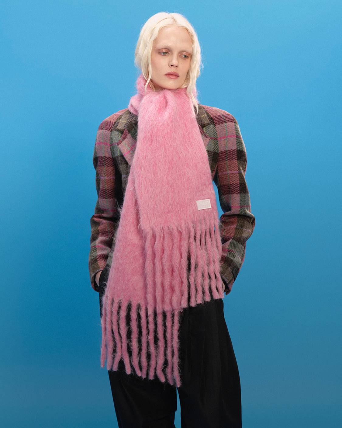 HOT，低価 yA98 KENZO 定価7万　ニットブラドッキングドレスシャツ　長袖シャツ　ドッキングシャツ　チュニック　ロング丈