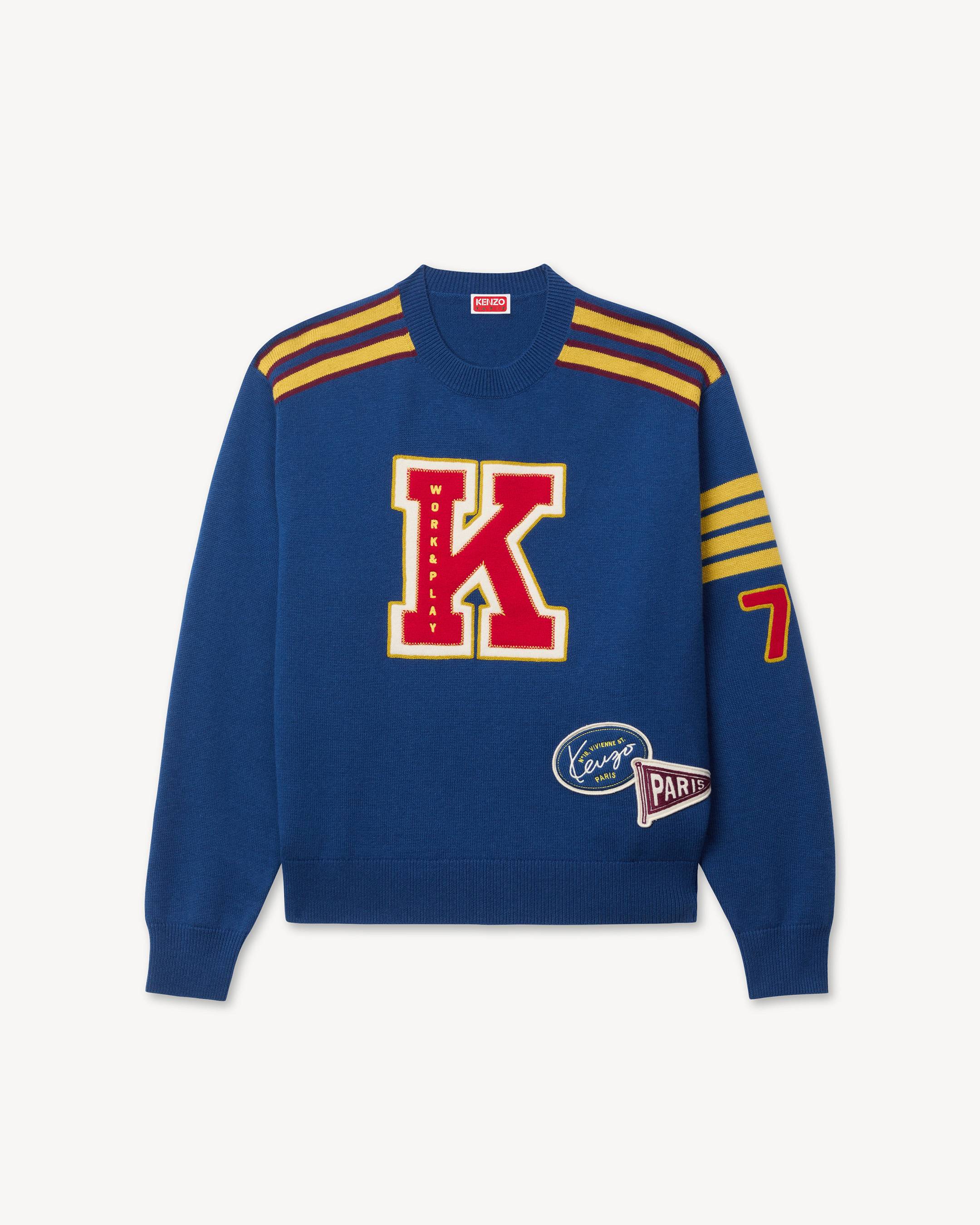 'KENZO Work And Play' embroidered jumper in wool and cotton