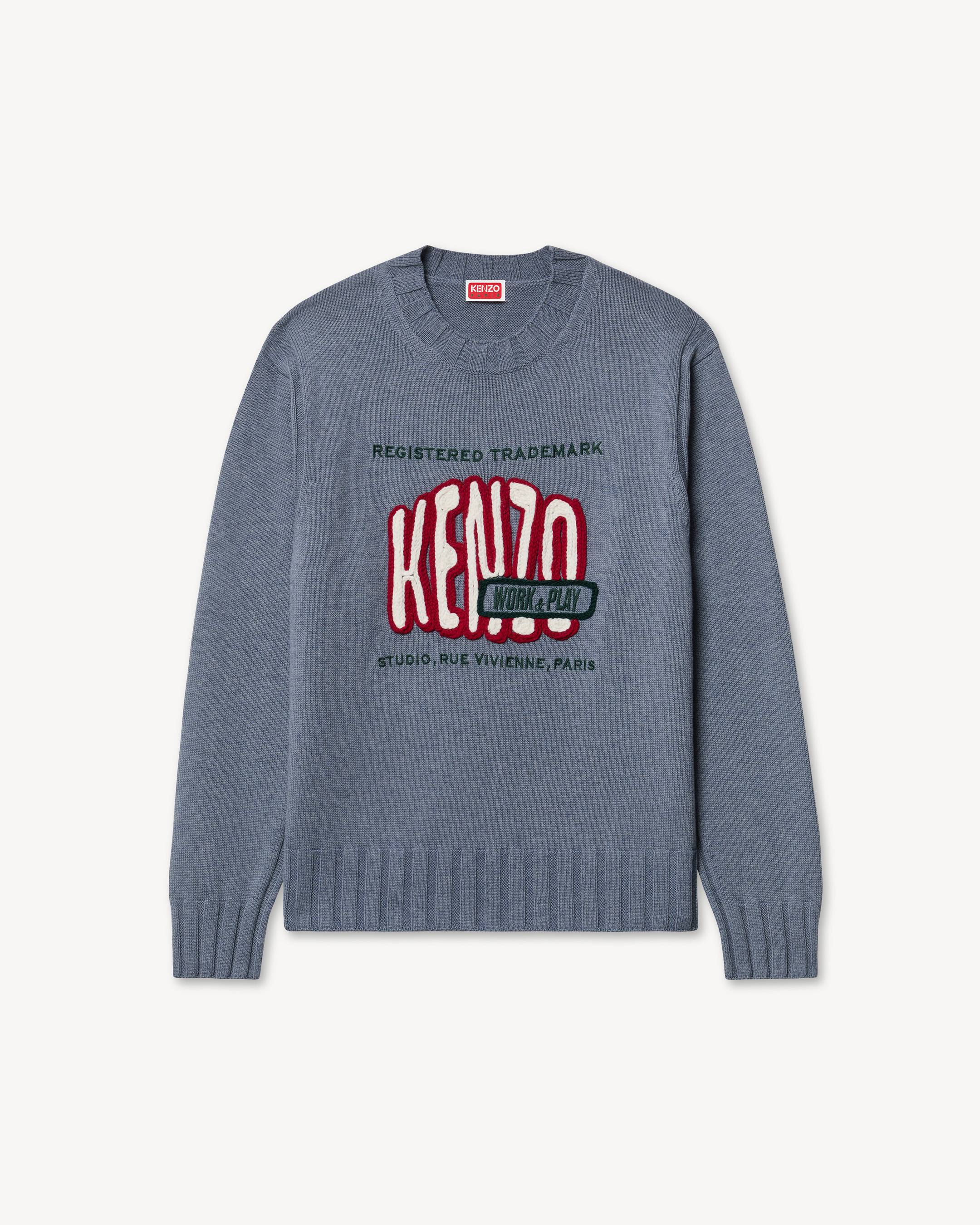 'KENZO Work And Play' embroidered jumper in wool and cotton