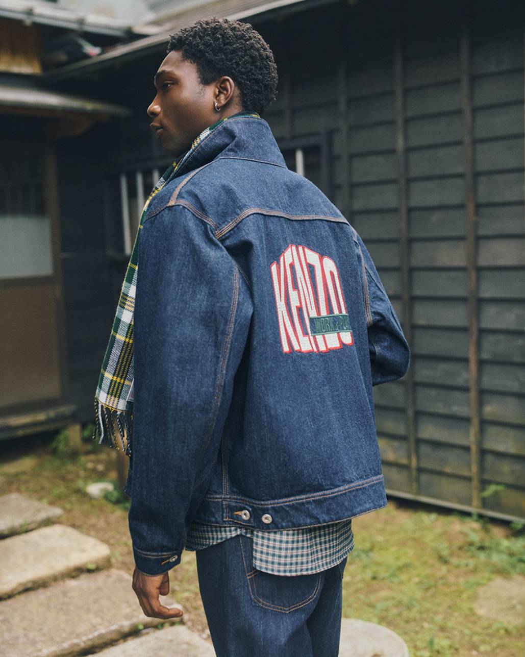 'KENZO Work And Play' utility jacket in japanese denim