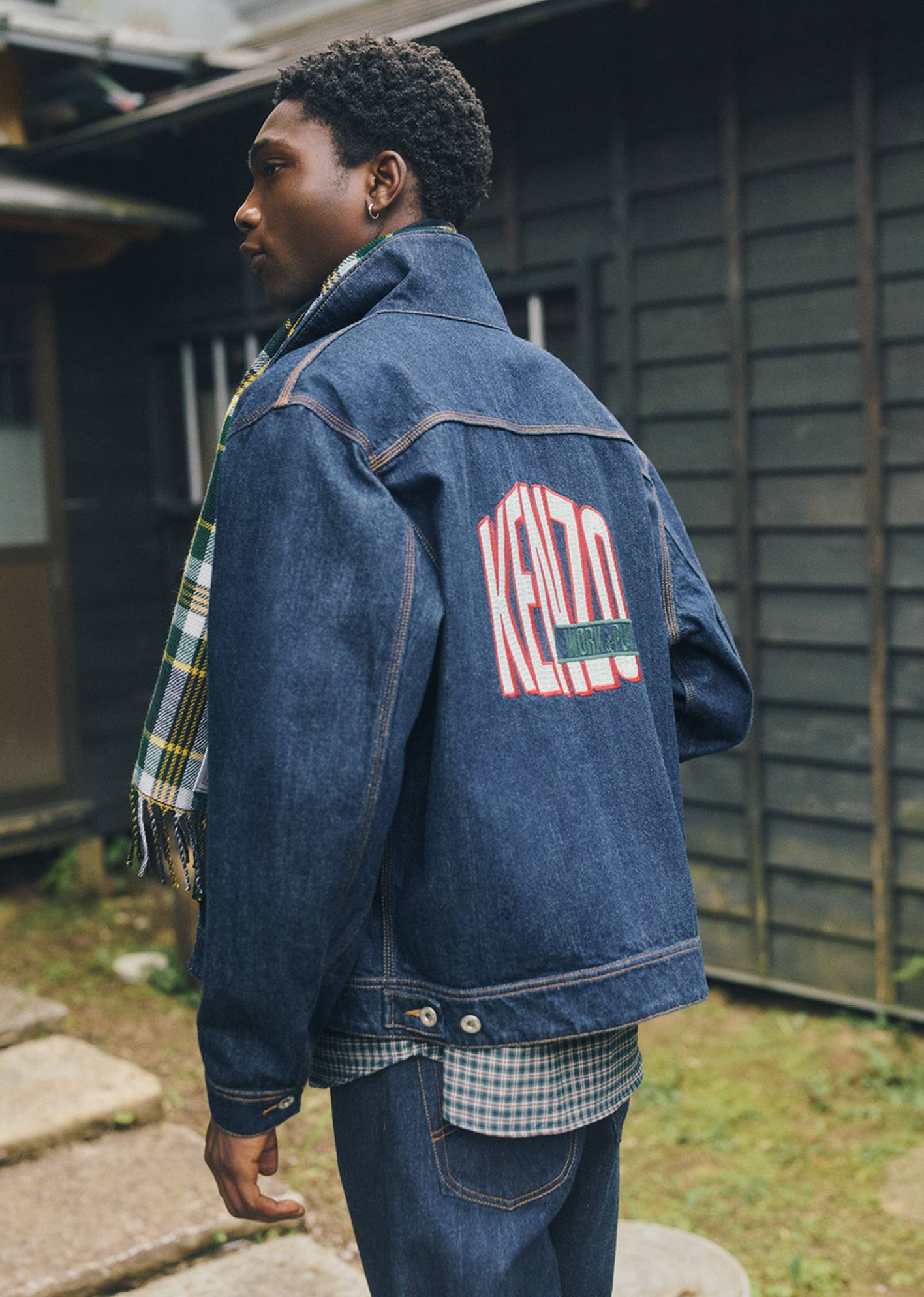 'KENZO Work And Play' utility jacket in japanese denim