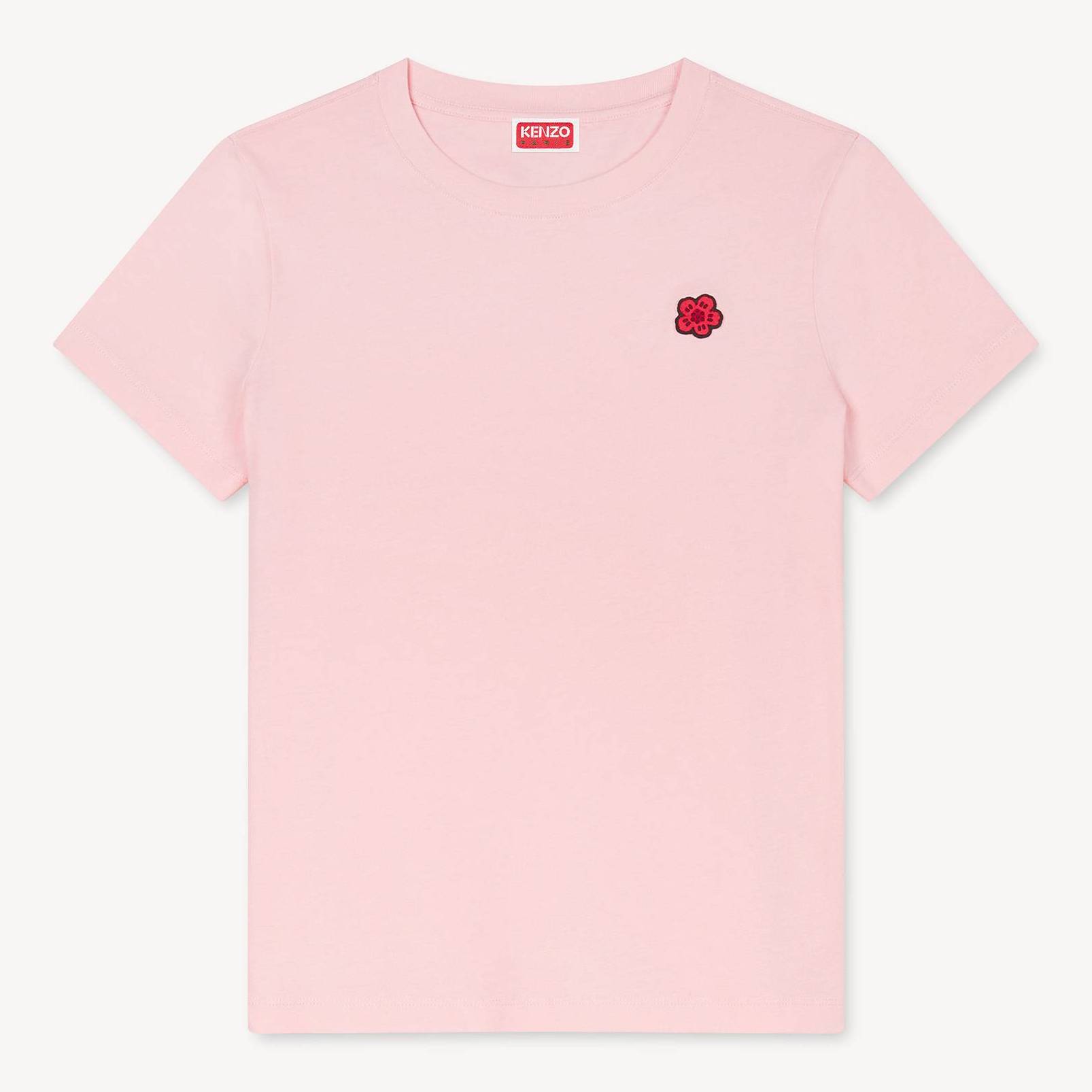 KENZO 'Boke Flower' Embroidered T-shirt , Woman, Faded Pink, Size S, Cotton