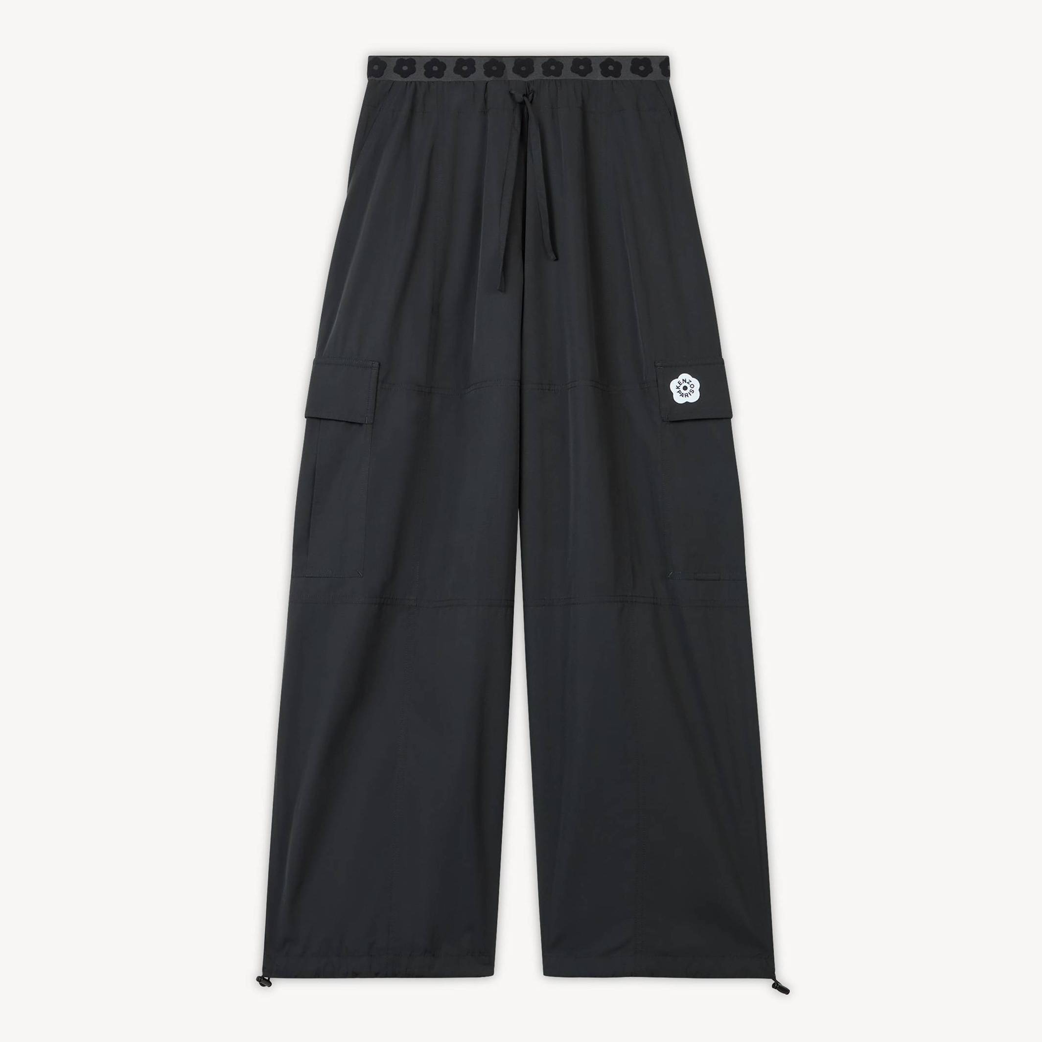 KENZO 'Boke Flower 2.0' Cargo Pants In Technical Cotton, Woman, Black, Size L, Cotton