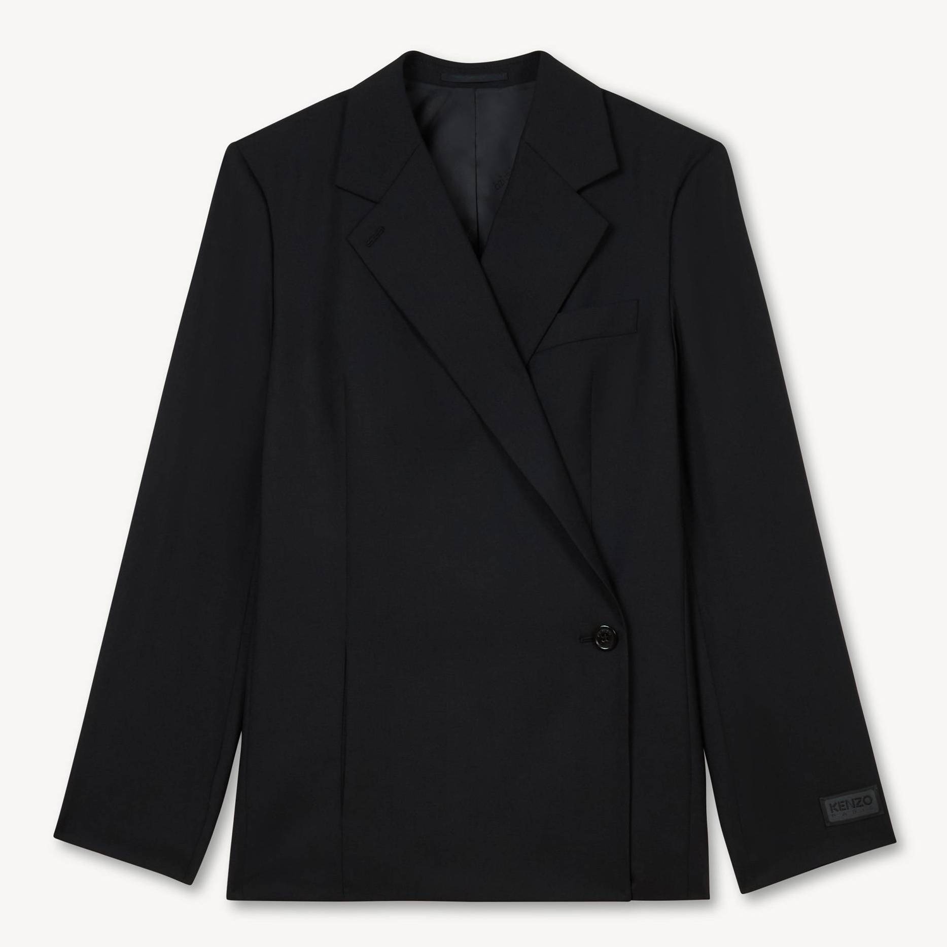 Kenzo Blazer Kimono En Laine Vierge Femme Noir - Taille 38