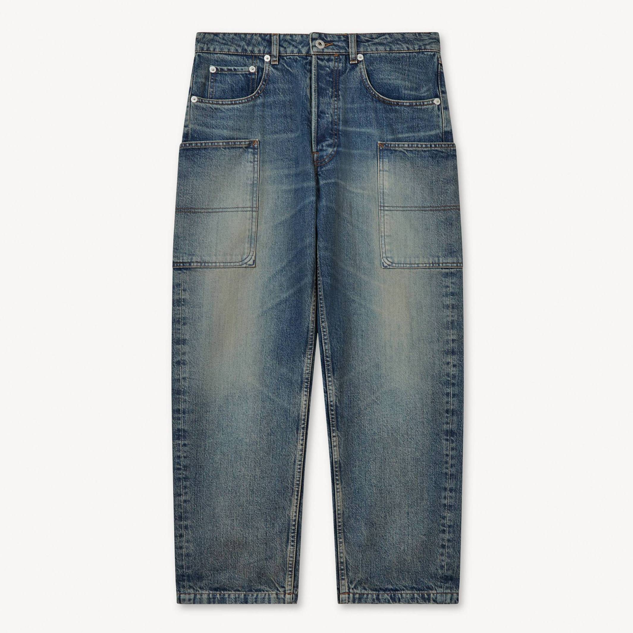 KENZO Vaqueros Cargo Monkey De Denim Japonés, Hombre, Medium Stone Blue Denim, 36