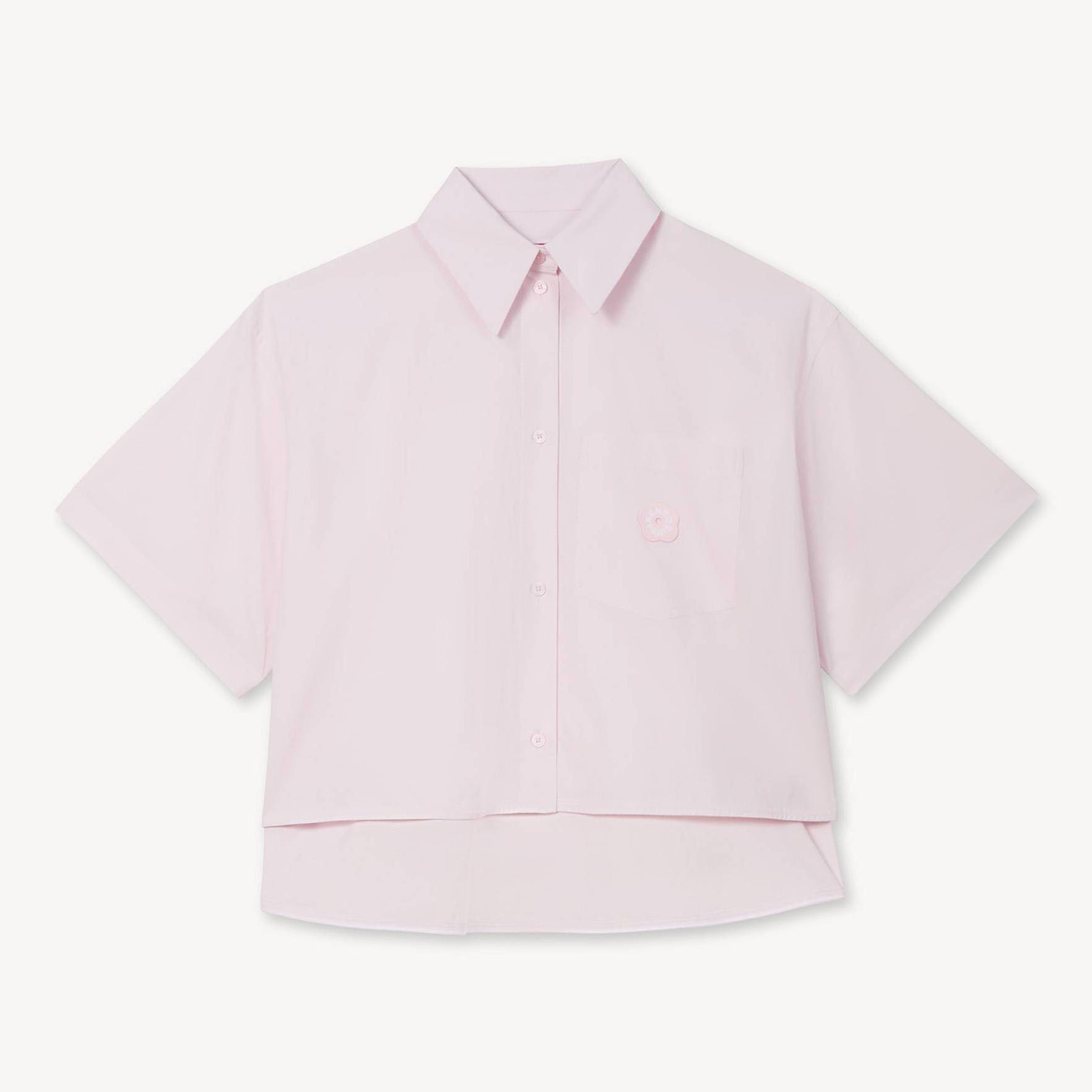 KENZO Camisa Corta De Hombros Caídos De Popelín De Algodón 'Boke Flower 2.0', Mujer, Rosa, 42