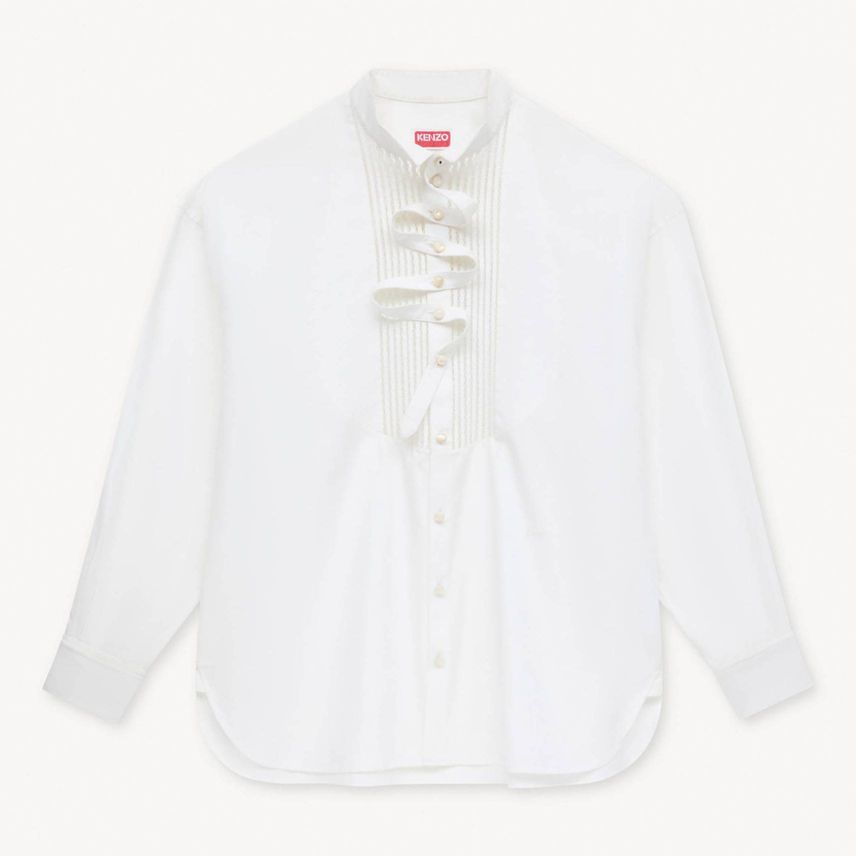 KENZO Oversized Shirt Poplin, Woman, White, Size 42,