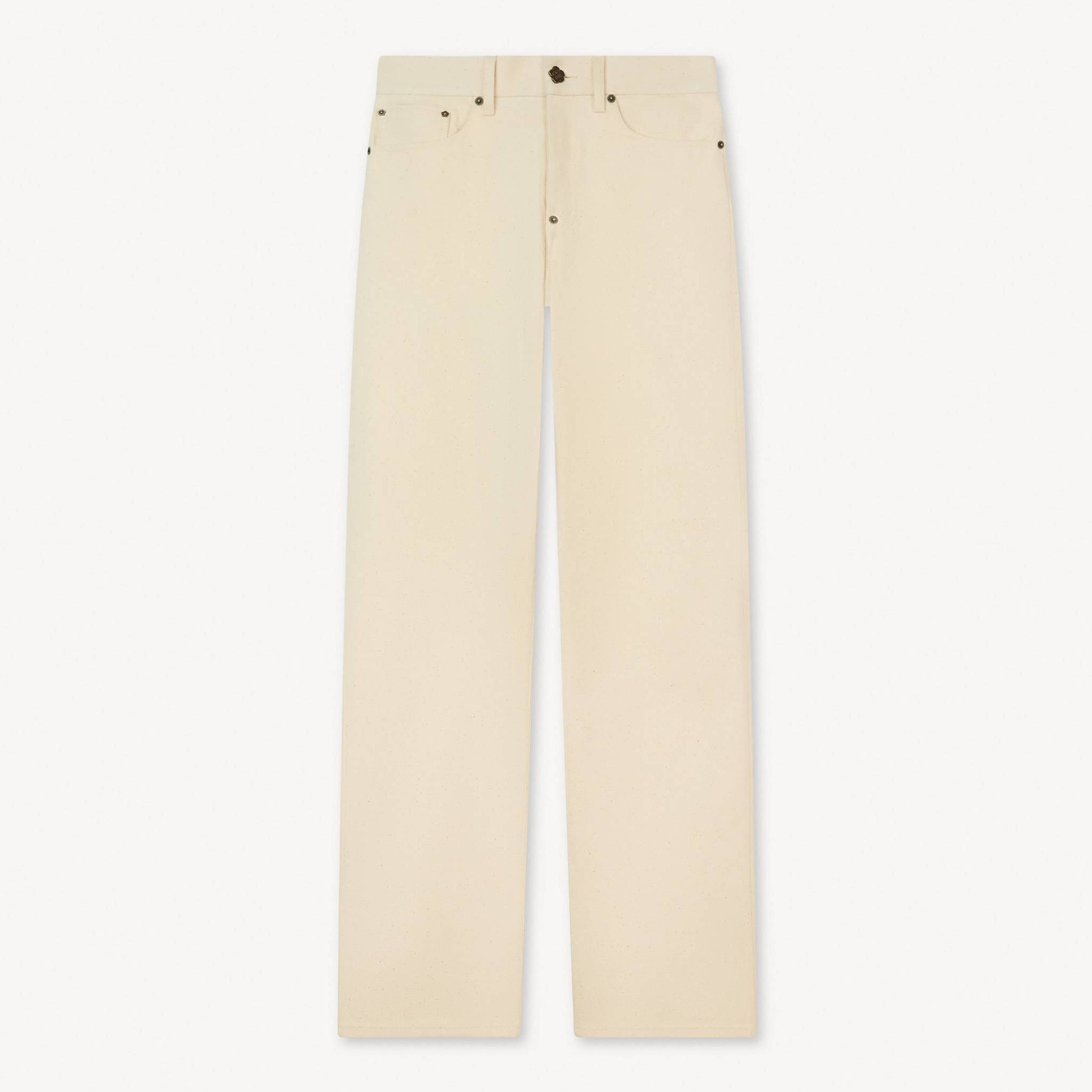 KENZO Jean Taille Basse En Denim Japonais, Femme, Raw White Denim, , 28