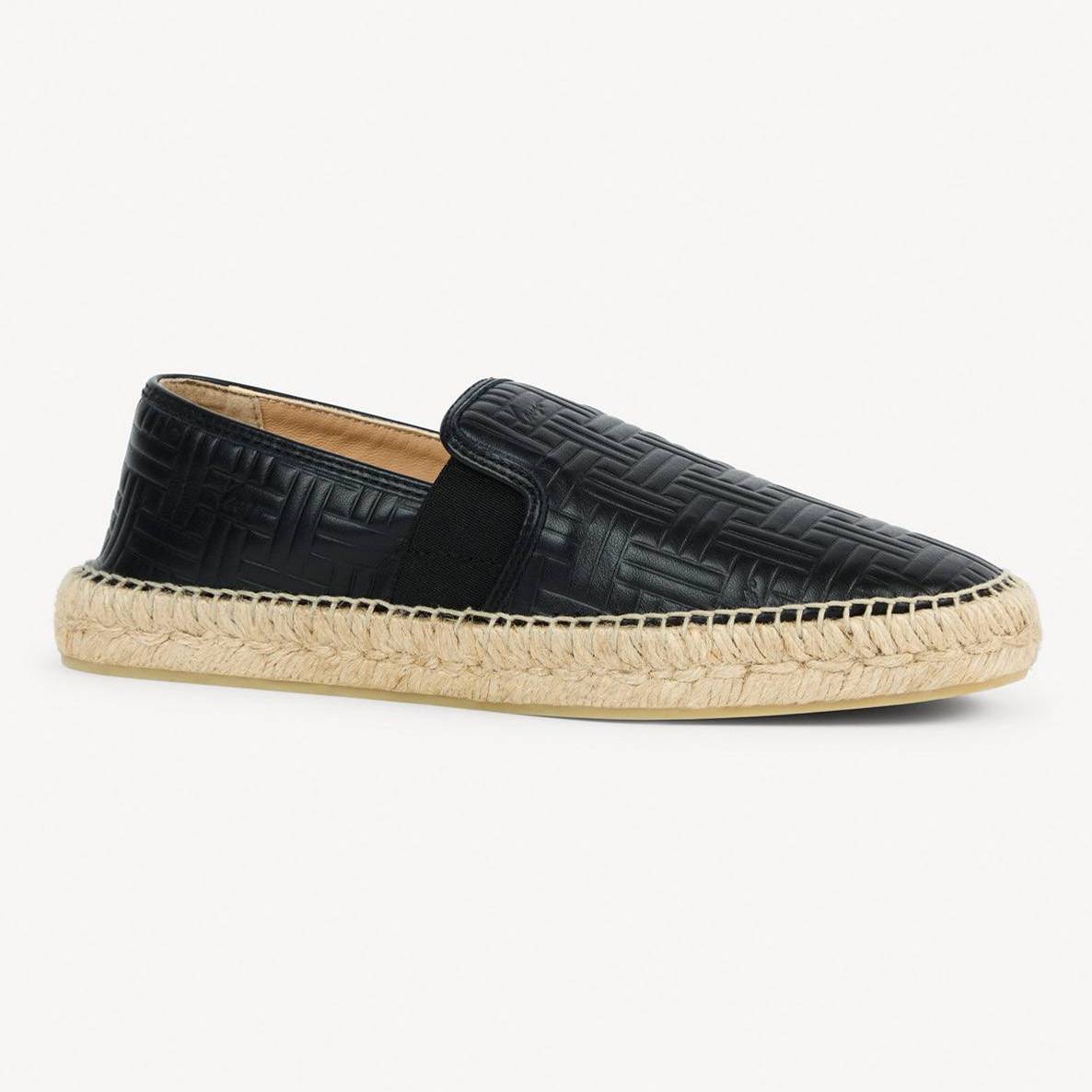 KENZO ' Weave' Debossed Espadrilles , Woman, Black, Size 40, Leather EU