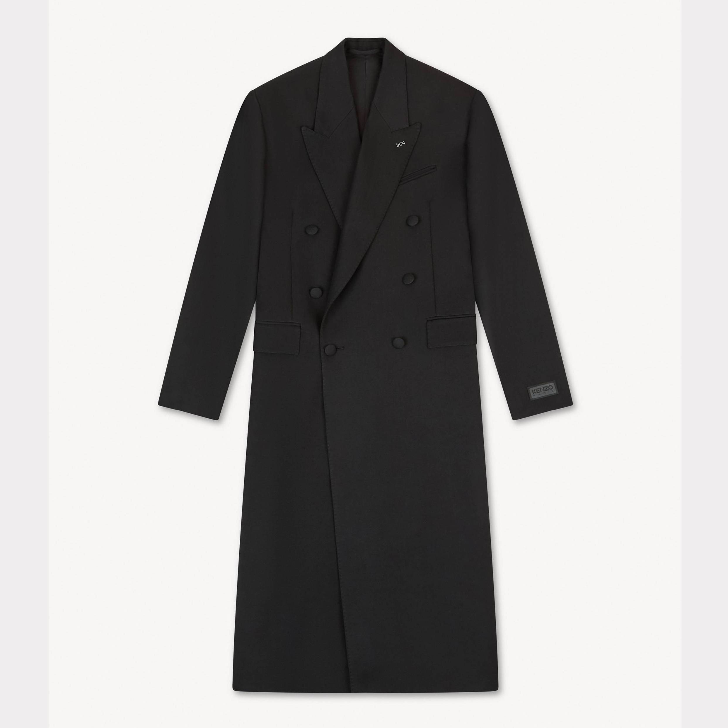 KENZO Long Tailoring Coat , Woman, Black, Size 40, Wool