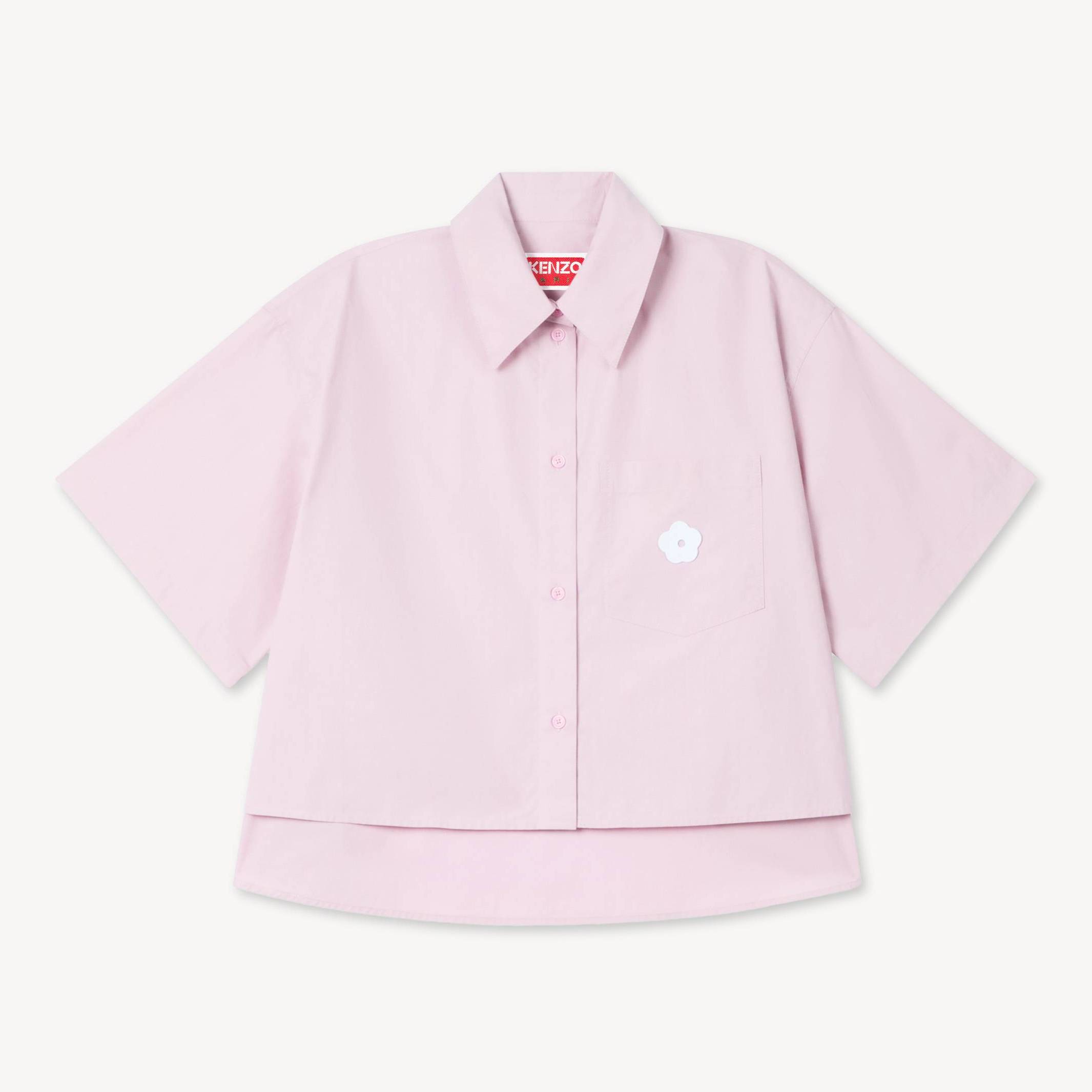 KENZO Camisa Corta De Hombros Caídos De Popelín De Algodón 'Boke Flower 2.0', Mujer, Rosa, 34