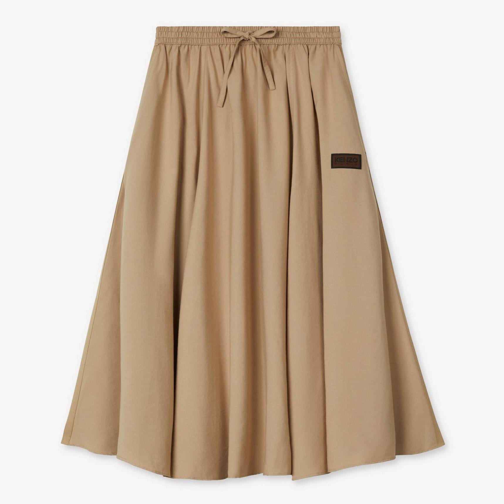 KENZO Midi Skirt, Woman, Beige, Size Xl, Cotton
