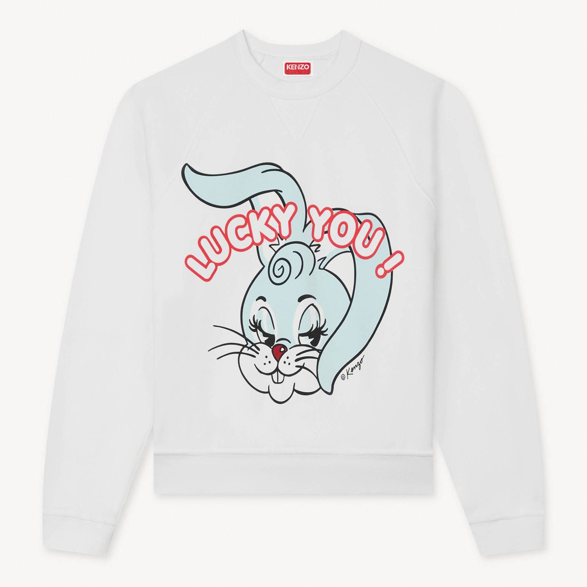 KENZO ' Cartoon' Sweatshirt , Woman, Off White, Size S, Cotton