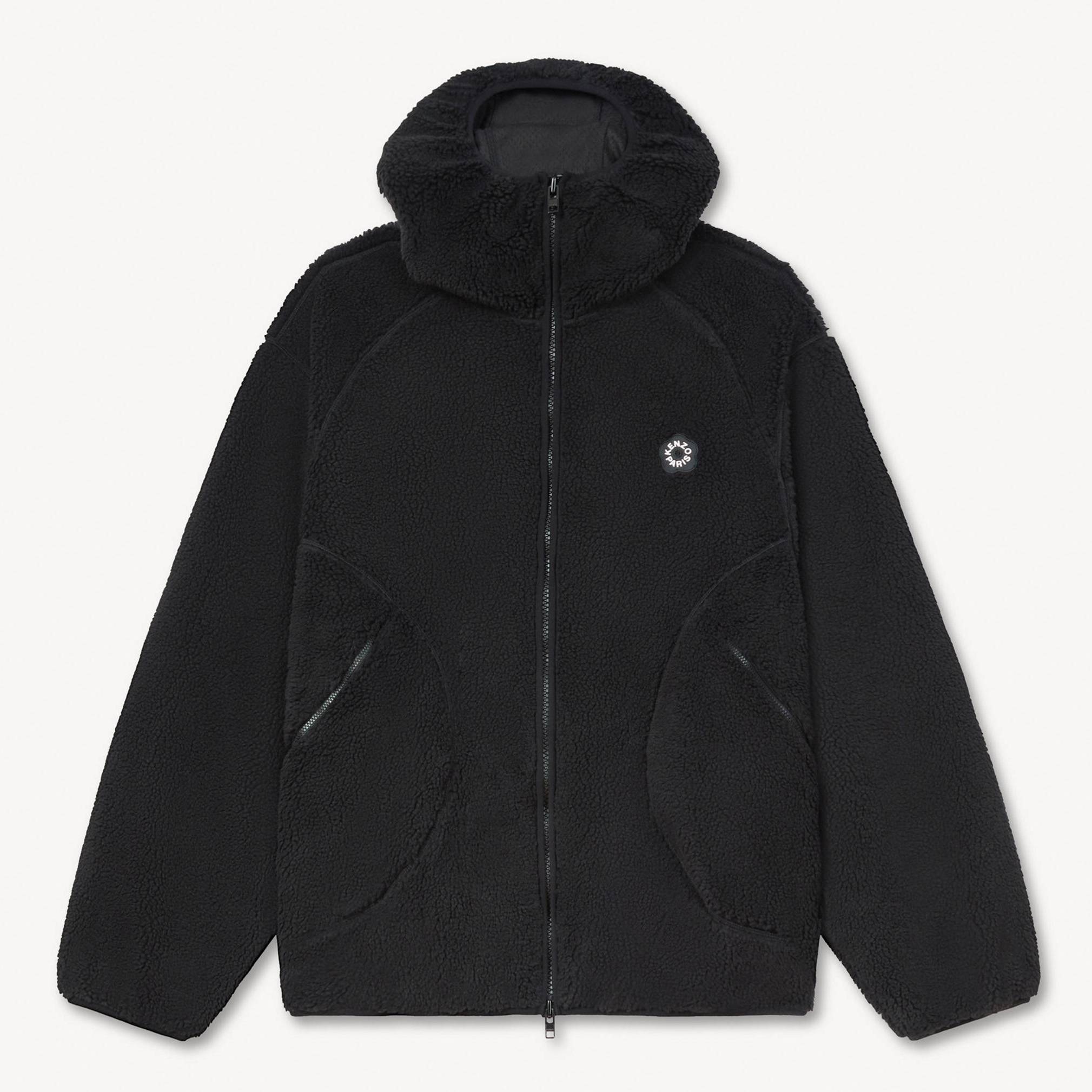 KENZO 'Boke Flower 2.0' Blouson In Polar Fleece, Man, Black, Size S, Silicone