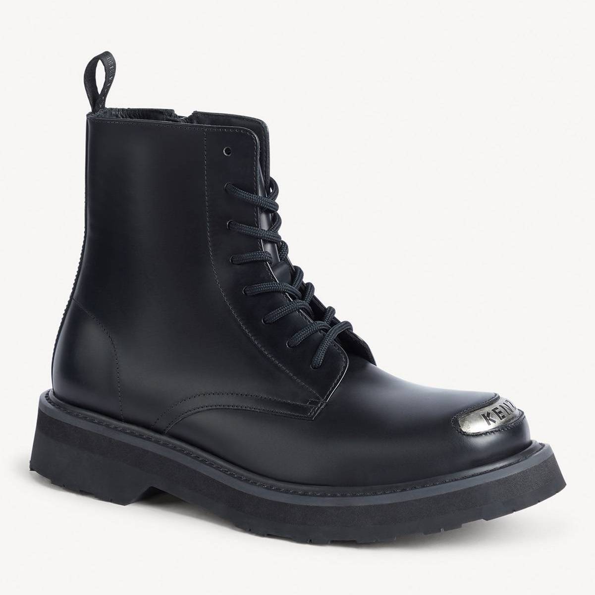 KENZO 'Smile' Lace Up Boots , Man, Black, Size 41, Leather EU