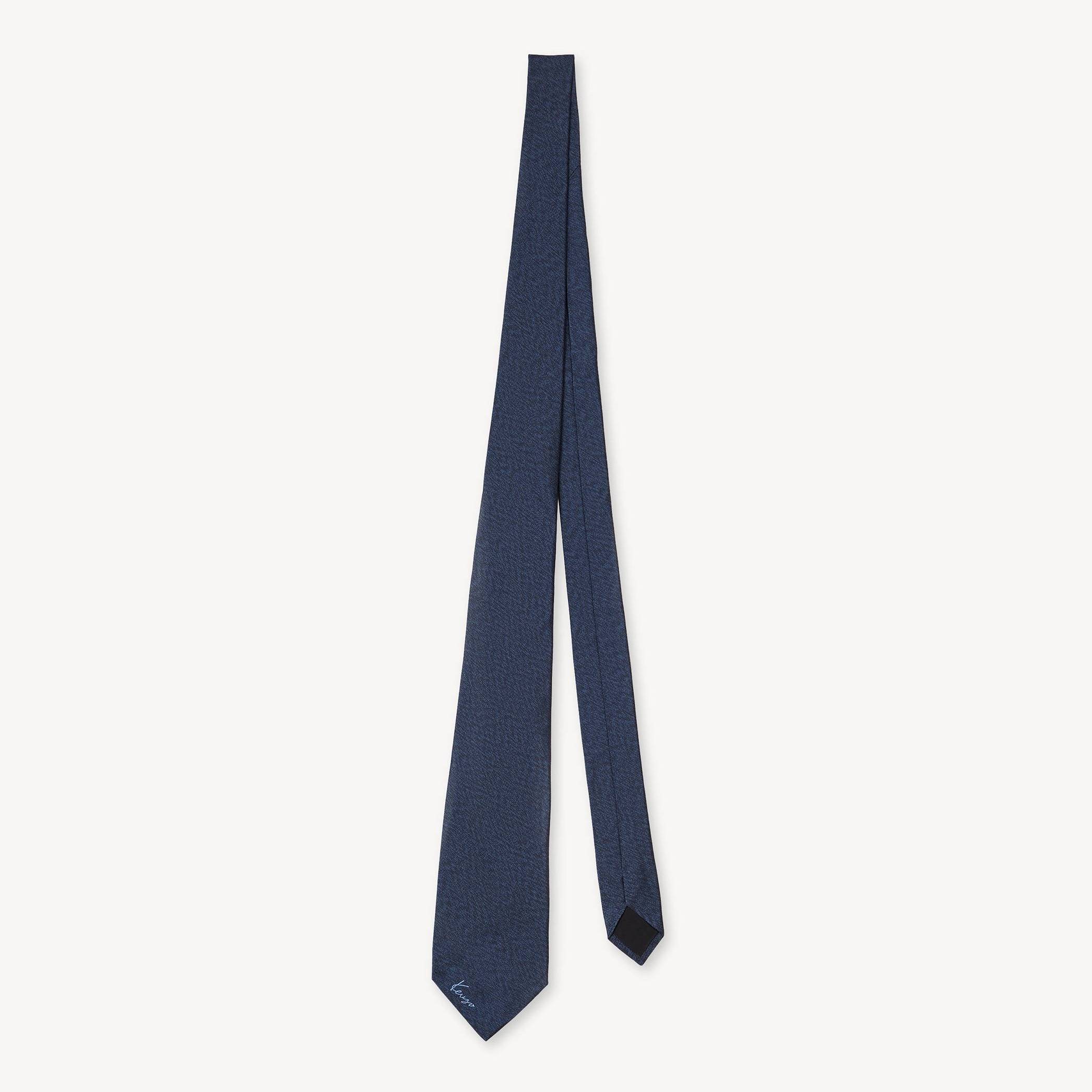 KENZO Wide Tie In Silk, Man, Blue Black, Silk
