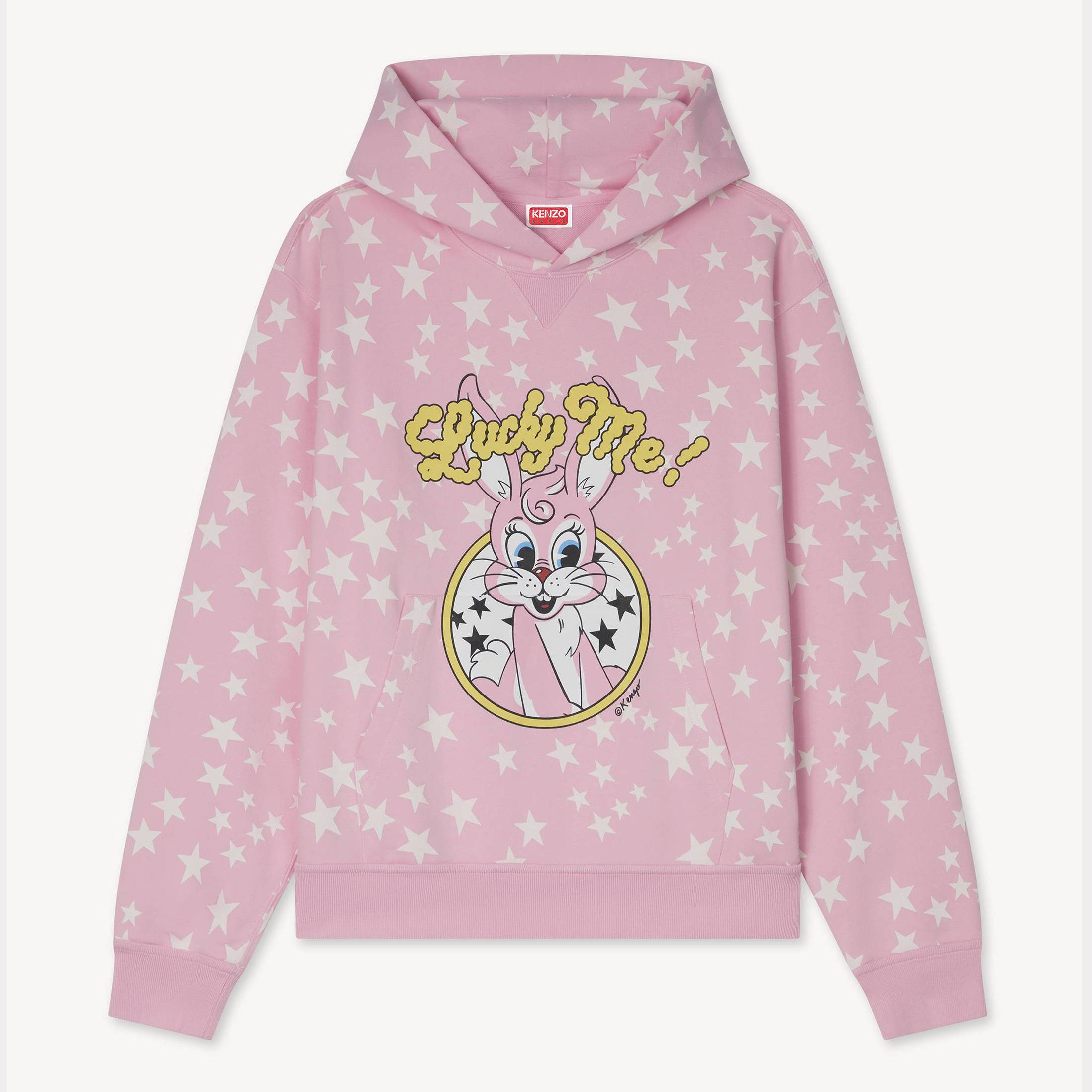 KENZO ' Cartoon' Hoodie , Man, Flamingo Pink, Size Xl, Cotton