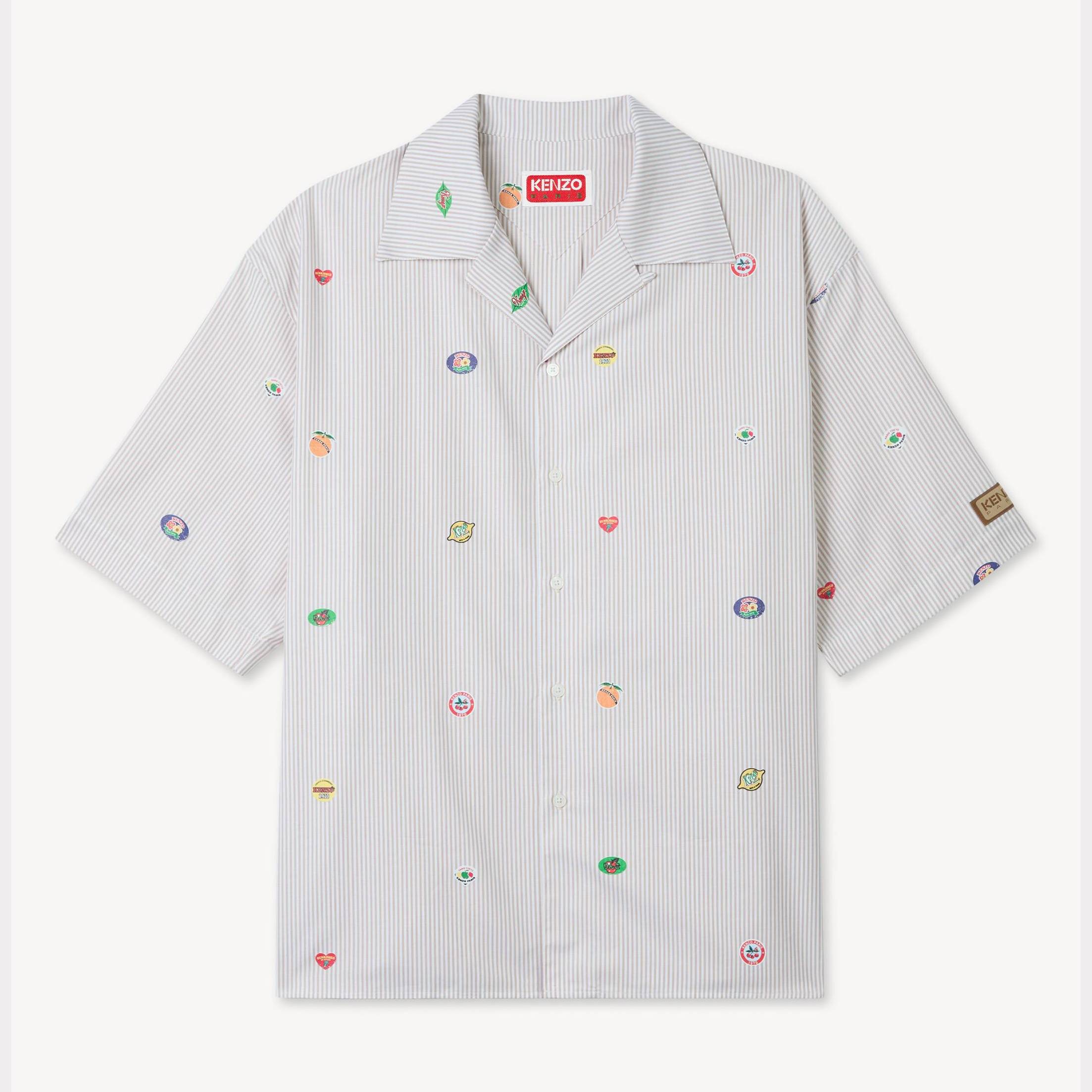 KENZO Hawaiian Shirt, Man, Camel, Size Xl, Cotton