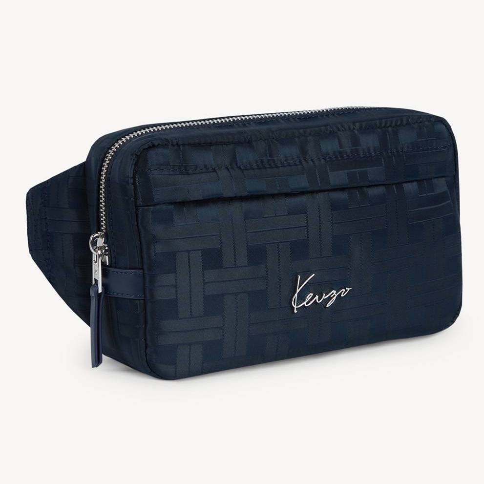 KENZO ' Mura' Belt Bag, Man, Blue Black, Polyester